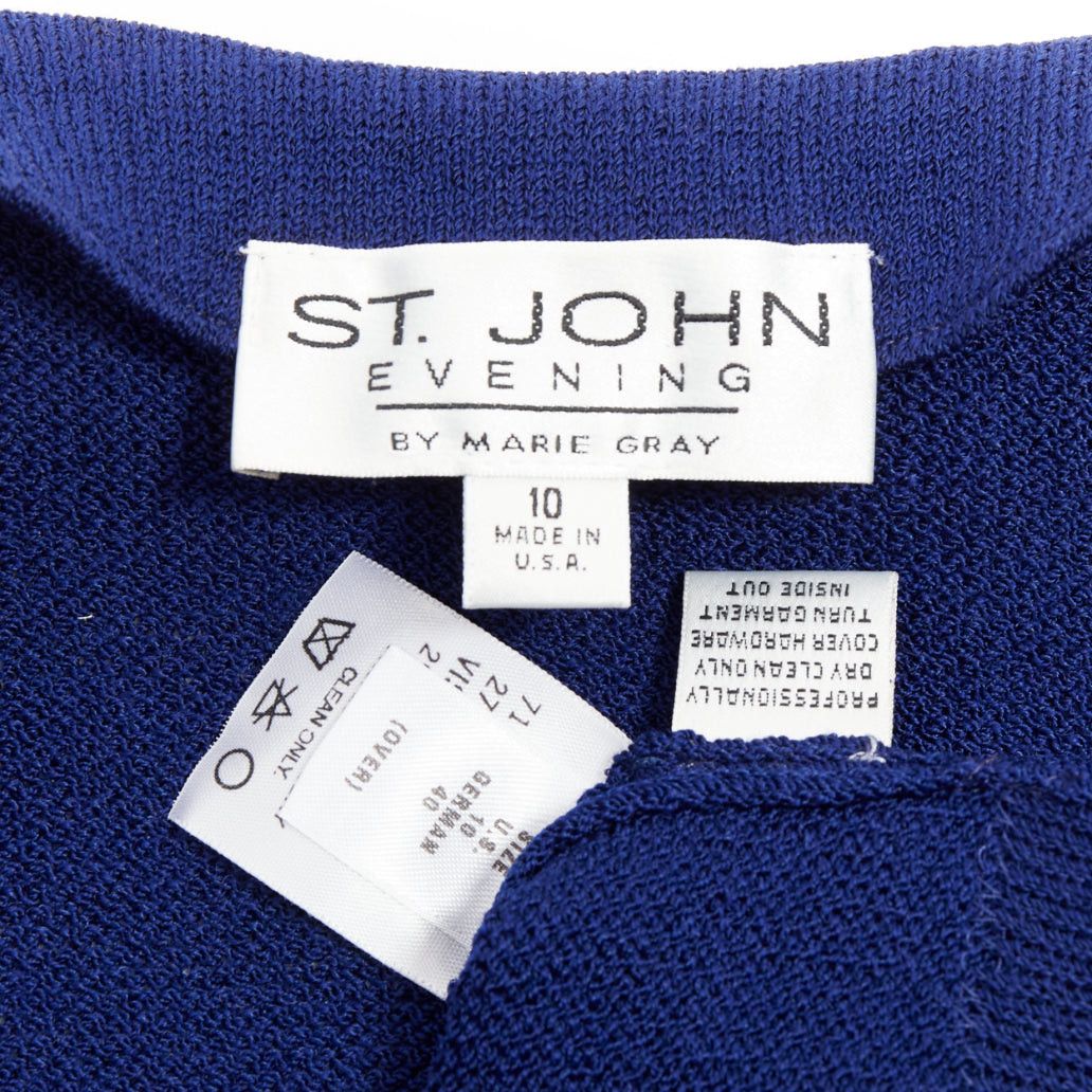 Other ST JOHN Evening Vintage royal blue crystal chinoiserie cardigan coat US10 XL Size L / US 10 / IT 46 - 9 Thumbnail