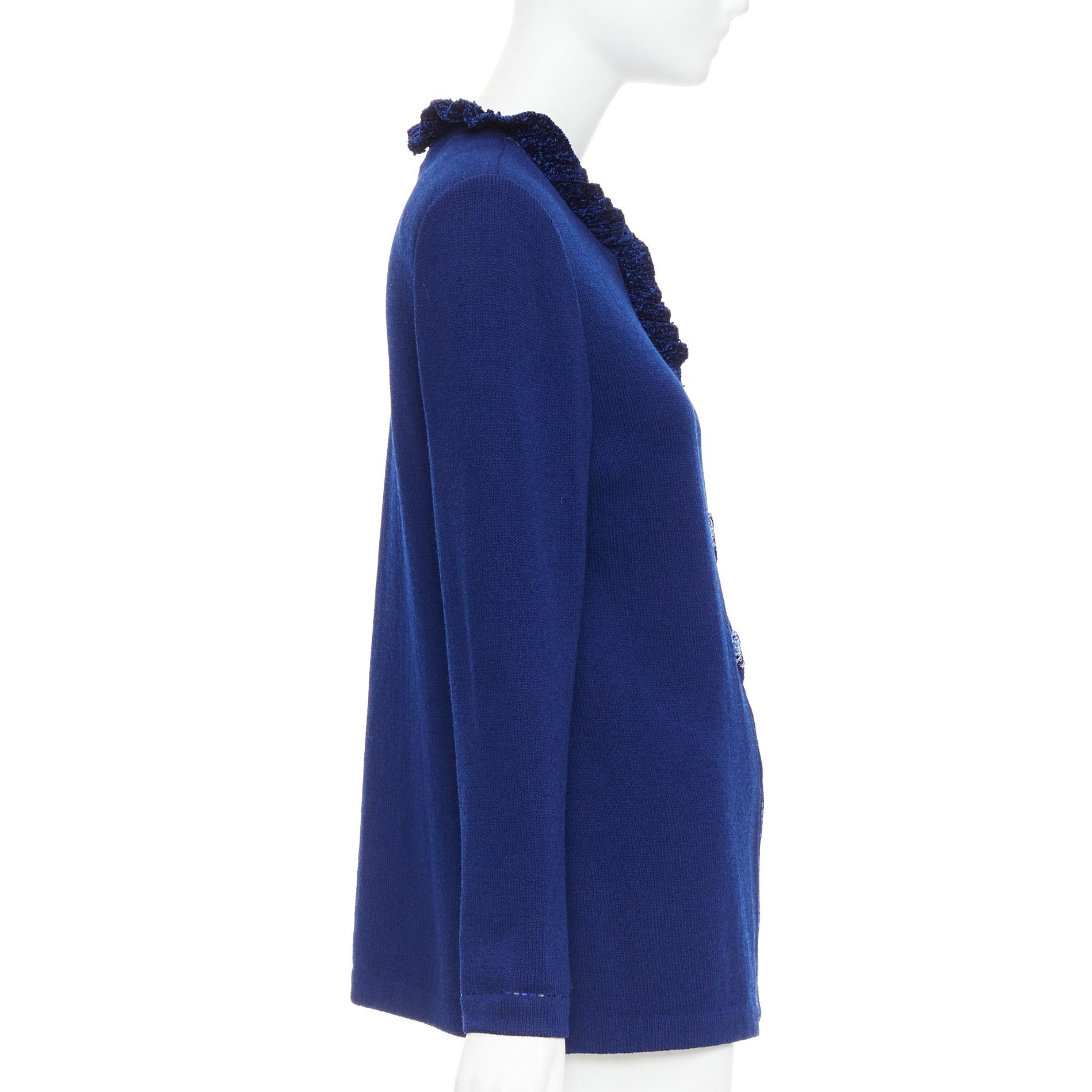 Other ST JOHN Evening Vintage royal blue crystal chinoiserie cardigan coat US10 XL Size L / US 10 / IT 46 - 5 Thumbnail