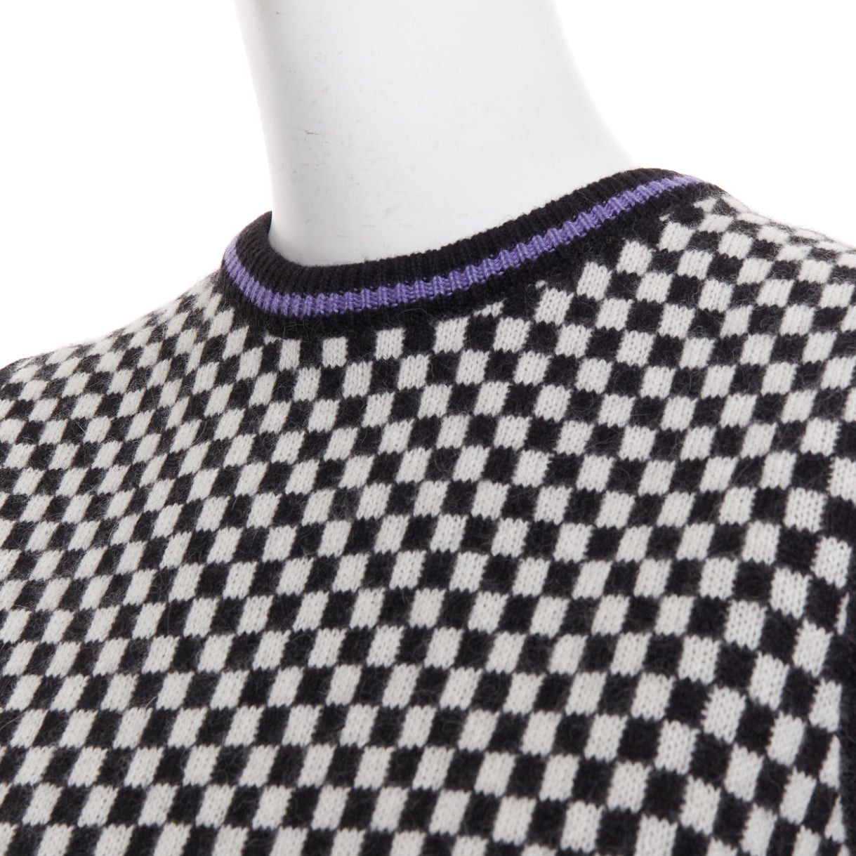 Versace GIANNI VERSACE Vintage black white checkered cropped sweater vest Size S / US 4 / IT 40 - 7 Thumbnail
