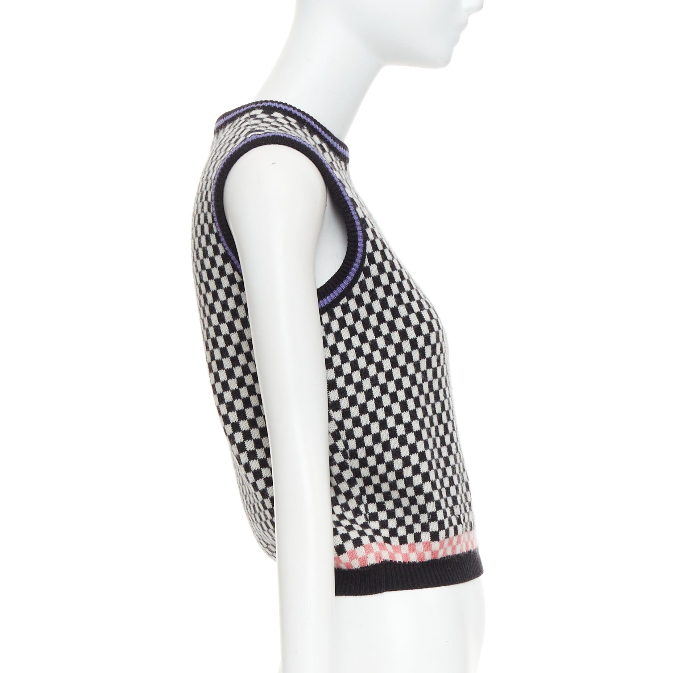 Versace GIANNI VERSACE Vintage black white checkered cropped sweater vest Size S / US 4 / IT 40 - 4 Thumbnail
