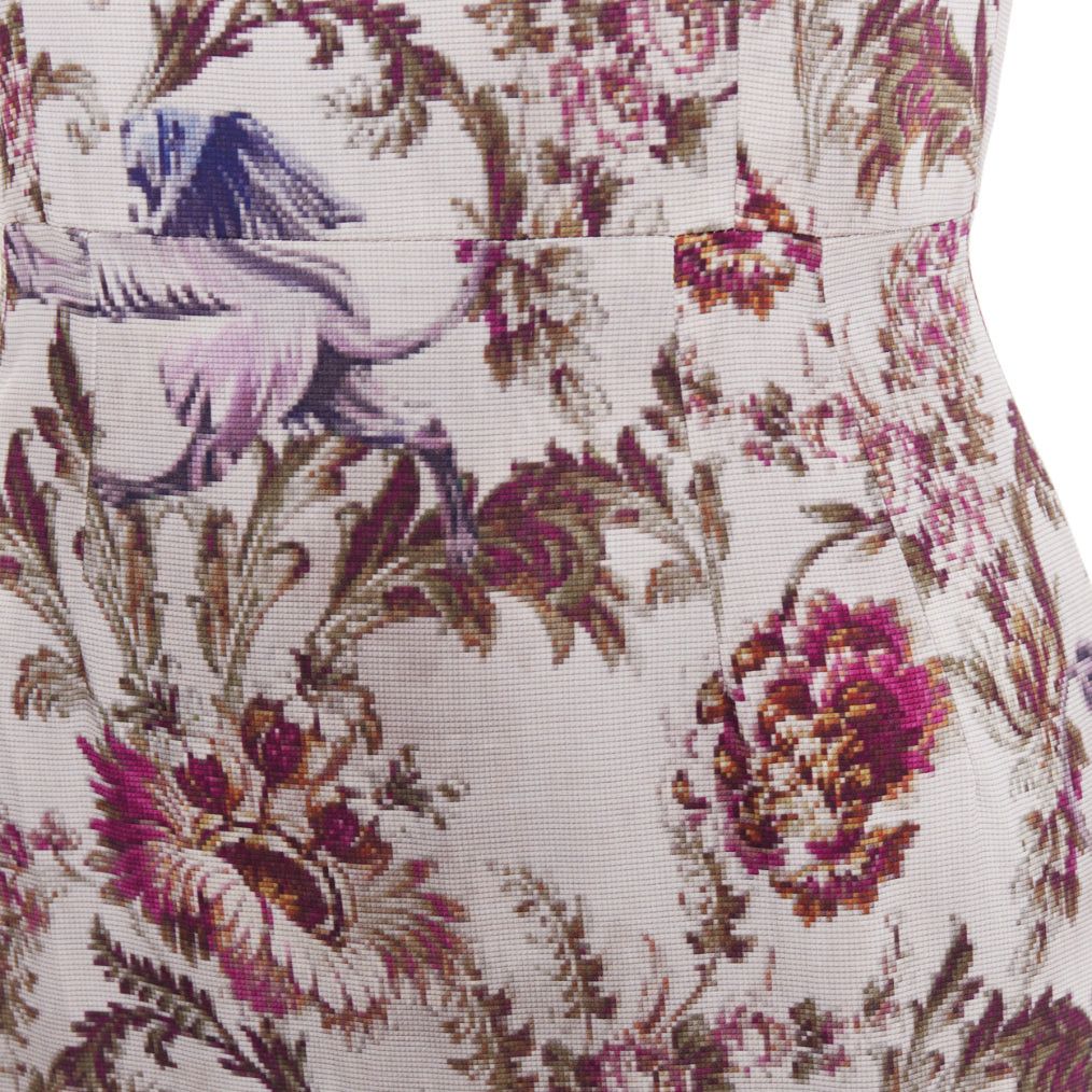 Dolce & Gabbana DOLCE GABBANA purple grey silk Barocco flower print sheath dress IT42 M Size M / US 6-8 / IT 42-44 - 2 Thumbnail