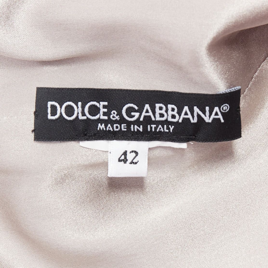 Dolce & Gabbana DOLCE GABBANA purple grey silk Barocco flower print sheath dress IT42 M Size M / US 6-8 / IT 42-44 - 8 Thumbnail