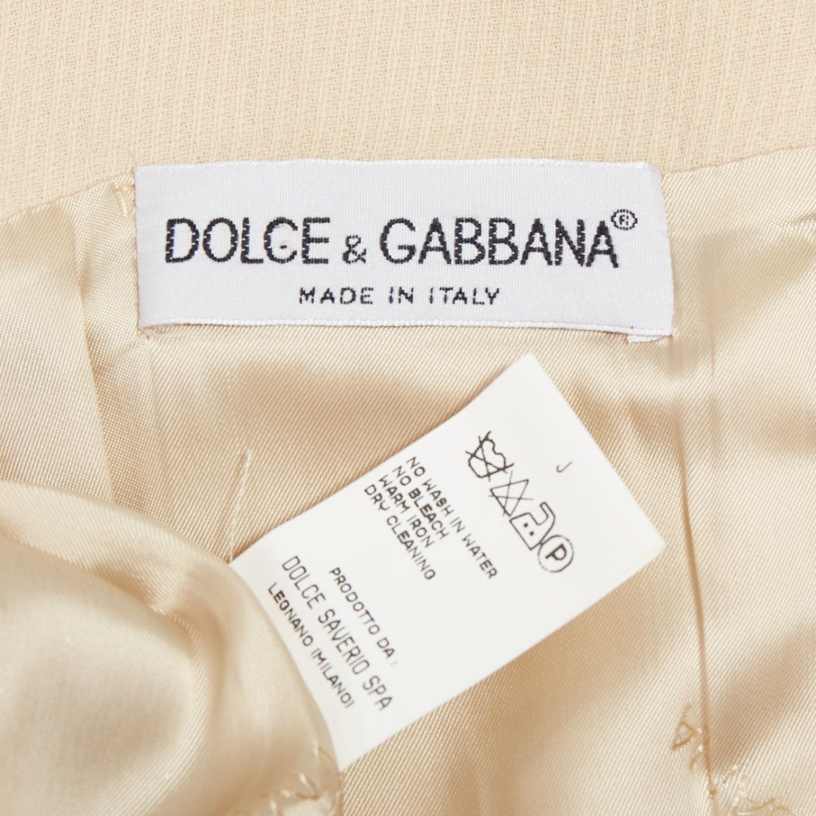 Dolce & Gabbana DOLCE GABBANA 1990s Vintage cream wool twill minimal contour seam dress IT40 M Size S / US 4 / IT 40 - 8 Thumbnail