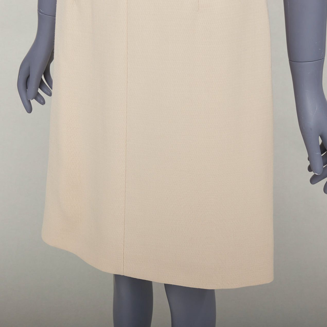 Dolce & Gabbana DOLCE GABBANA 1990s Vintage cream wool twill minimal contour seam dress IT40 M Size S / US 4 / IT 40 - 7 Thumbnail