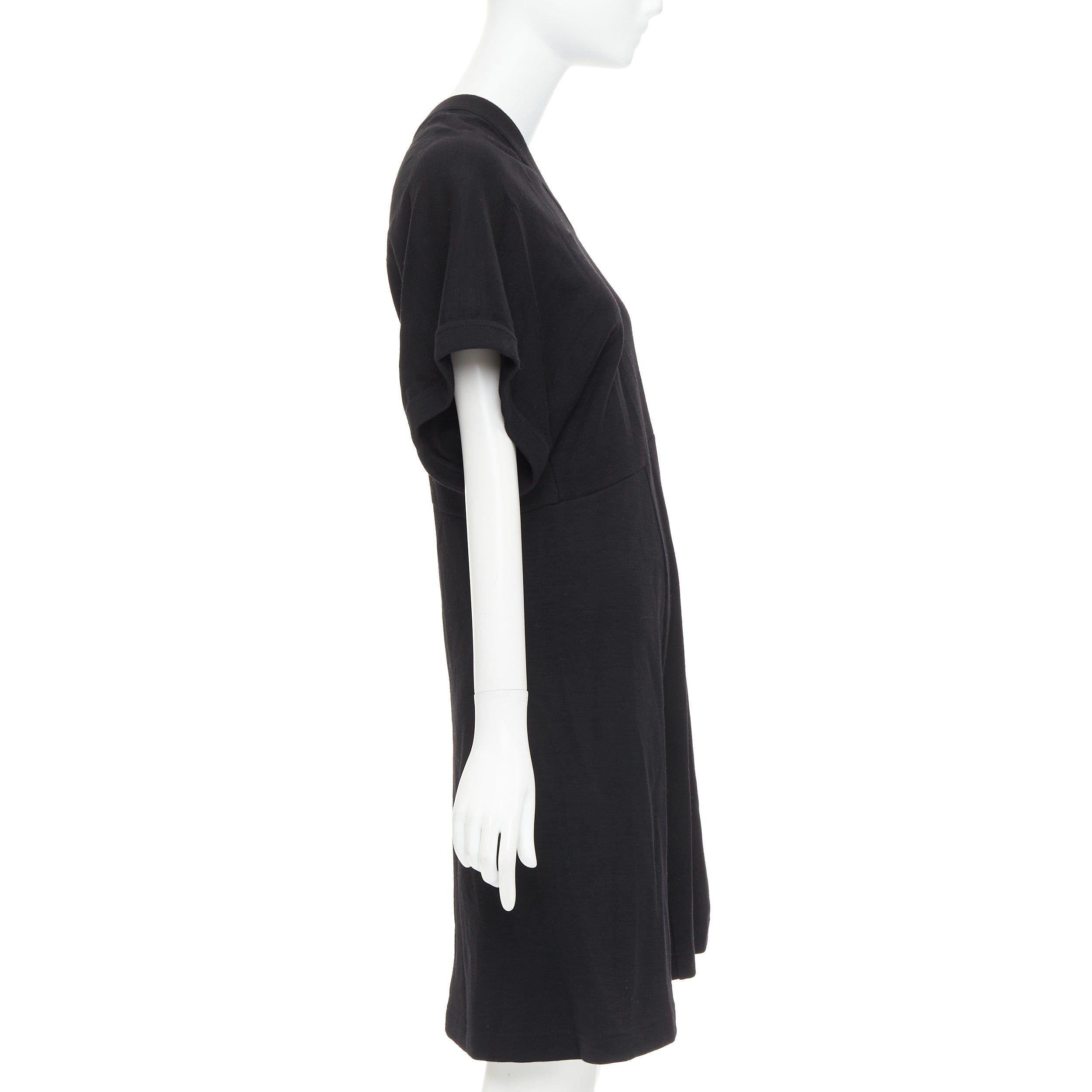Comme des Garcons COMME DES GARCONS 2014 black 100% wool deconstructed t shirt one shoulder dress S Size S / US 4 / IT 40 - 4 Thumbnail