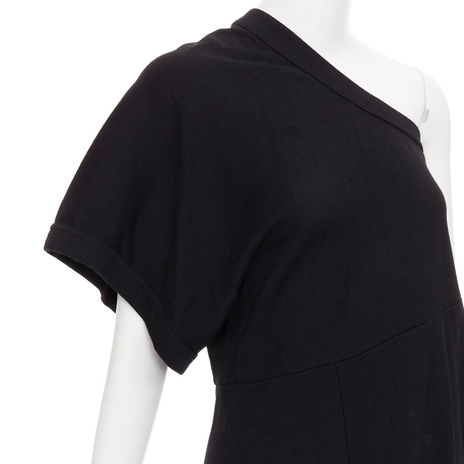Comme des Garcons COMME DES GARCONS 2014 black 100% wool deconstructed t shirt one shoulder dress S Size S / US 4 / IT 40 - 2 Thumbnail
