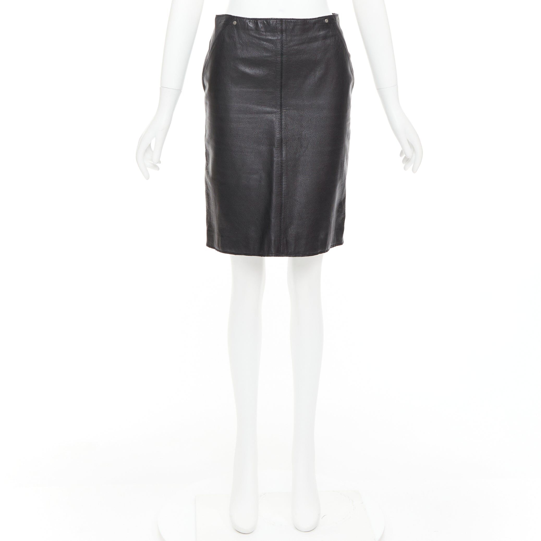 Versace VERSACE SPORT Vintage black leather medusa print pencil skirt IT40 S Size 27" / US 4 / IT 40 - 9 Thumbnail