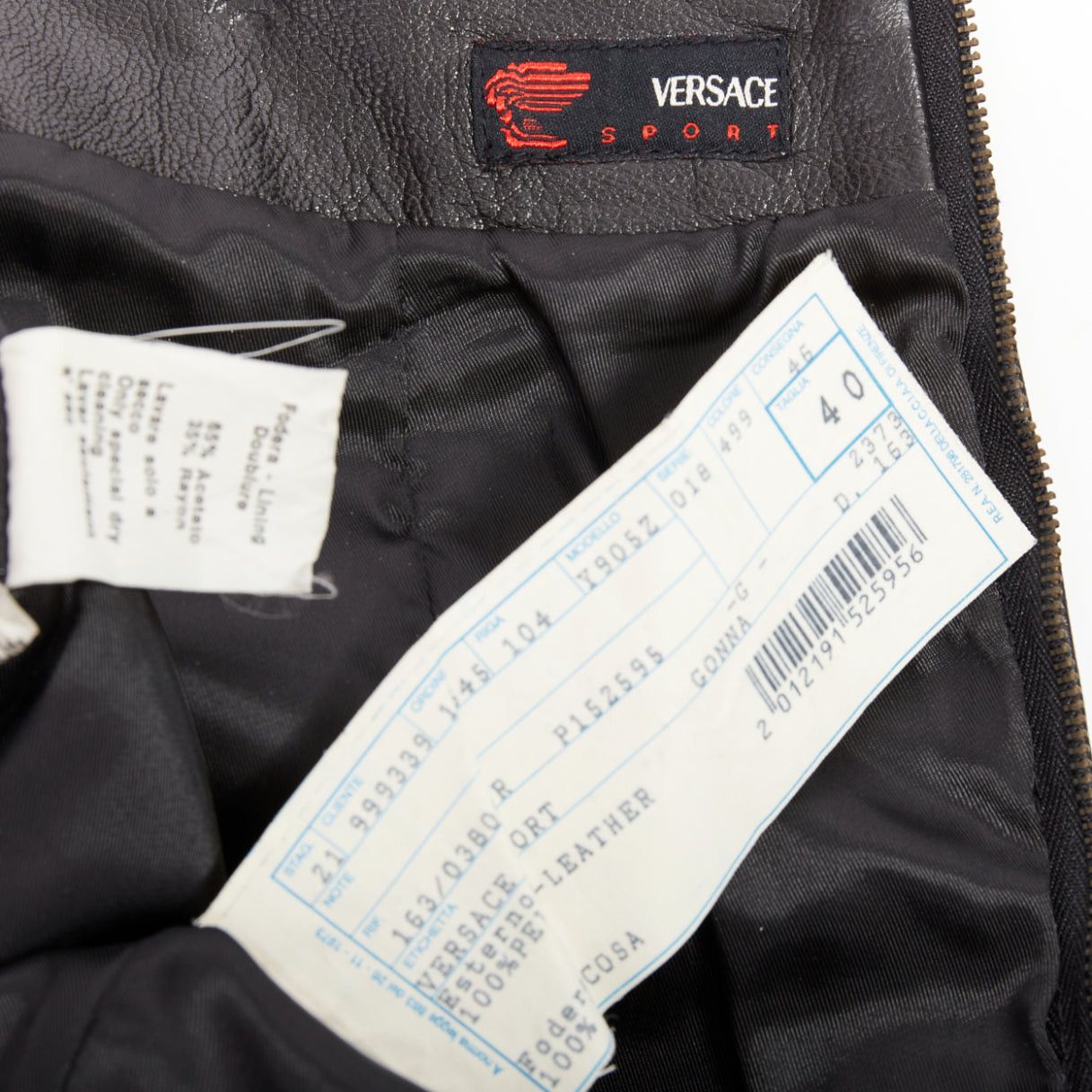 Versace VERSACE SPORT Vintage black leather medusa print pencil skirt IT40 S Size 27" / US 4 / IT 40 - 8 Thumbnail