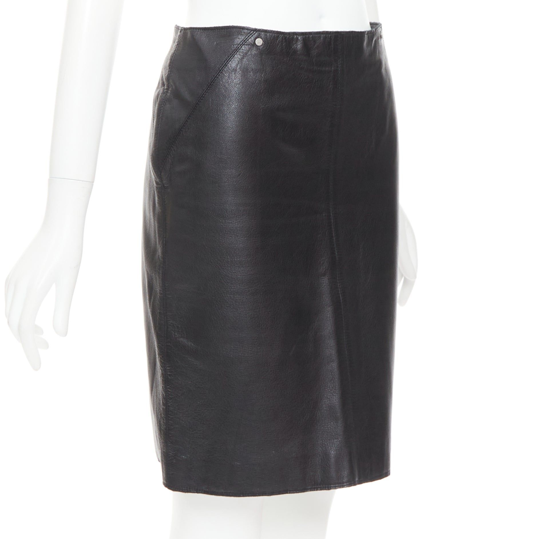 Versace VERSACE SPORT Vintage black leather medusa print pencil skirt IT40 S Size 27" / US 4 / IT 40 - 3 Thumbnail