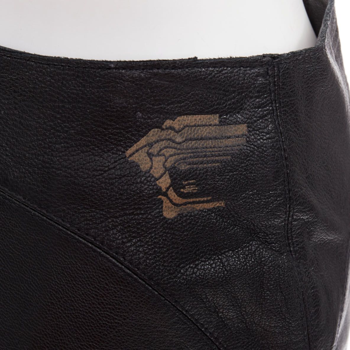 Versace VERSACE SPORT Vintage black leather medusa print pencil skirt IT40 S Size 27" / US 4 / IT 40 - 2 Thumbnail