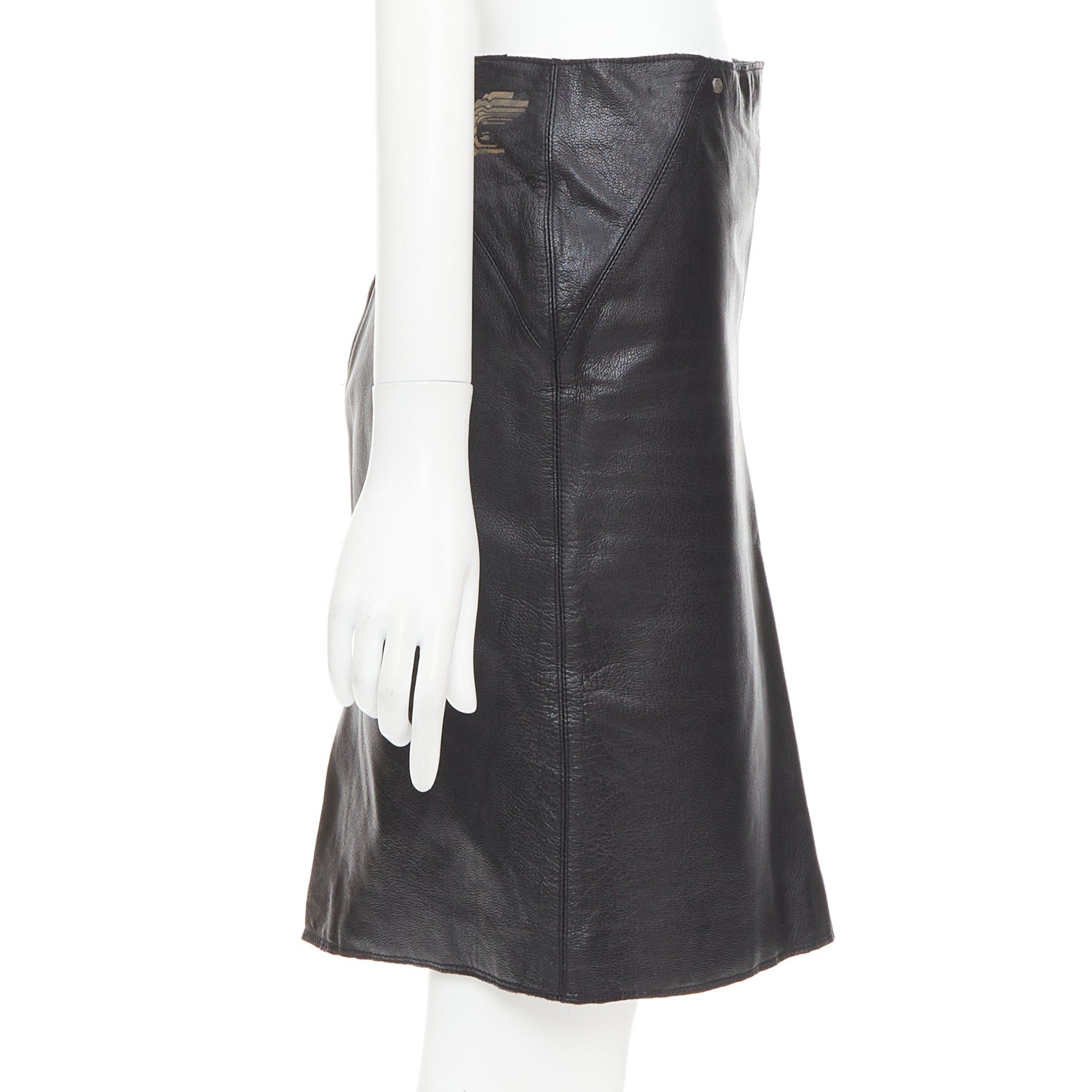 Versace VERSACE SPORT Vintage black leather medusa print pencil skirt IT40 S Size 27" / US 4 / IT 40 - 4 Thumbnail