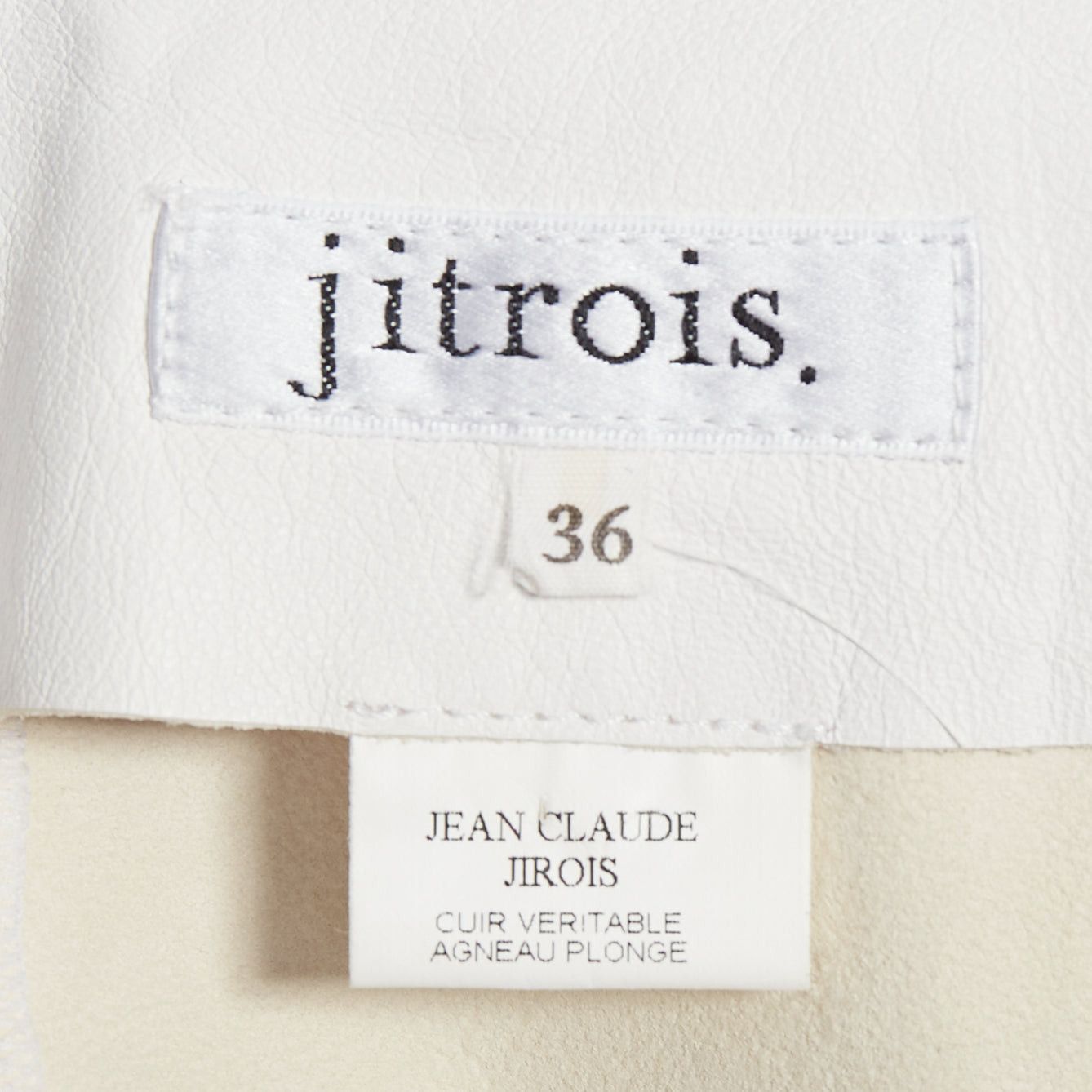 Jitrois JEAN CLAUDE JITROIS white leather silver silk applique pencil skirt IT36 XXS Size 25" / US 0 / IT 36 - 10 Thumbnail