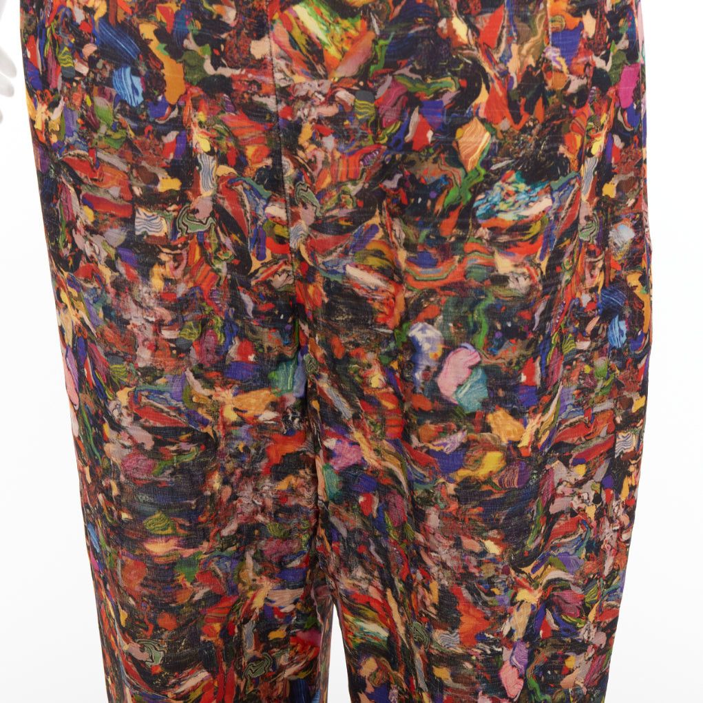 Dries Van Noten DRIES VAN NOTEN 2008 multicolor 100 % silk watercolor print tapered pants FR42 XL Size 32" / US 10 / IT 46 - 2 Thumbnail