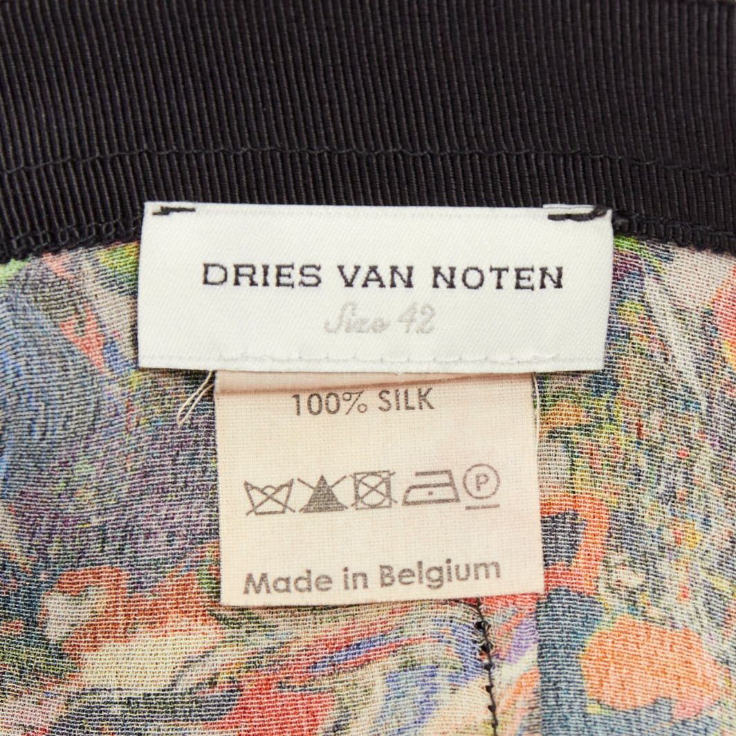 Dries Van Noten DRIES VAN NOTEN 2008 multicolor 100 % silk watercolor print tapered pants FR42 XL Size 32" / US 10 / IT 46 - 8 Thumbnail