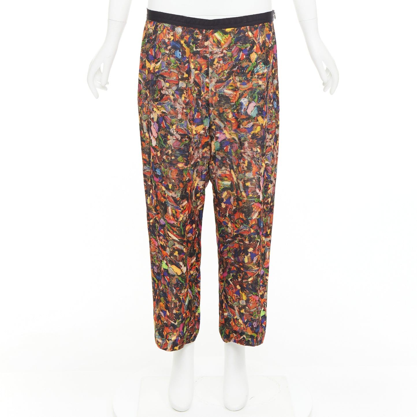 Dries Van Noten DRIES VAN NOTEN 2008 multicolor 100 % silk watercolor print tapered pants FR42 XL Size 32" / US 10 / IT 46 - 9 Thumbnail