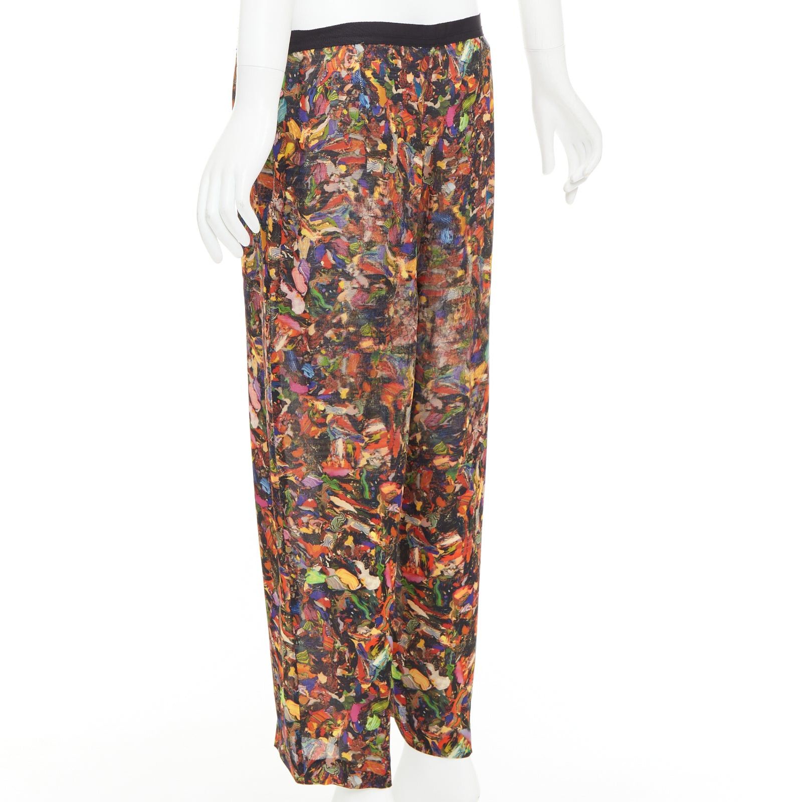 Dries Van Noten DRIES VAN NOTEN 2008 multicolor 100 % silk watercolor print tapered pants FR42 XL Size 32" / US 10 / IT 46 - 6 Thumbnail