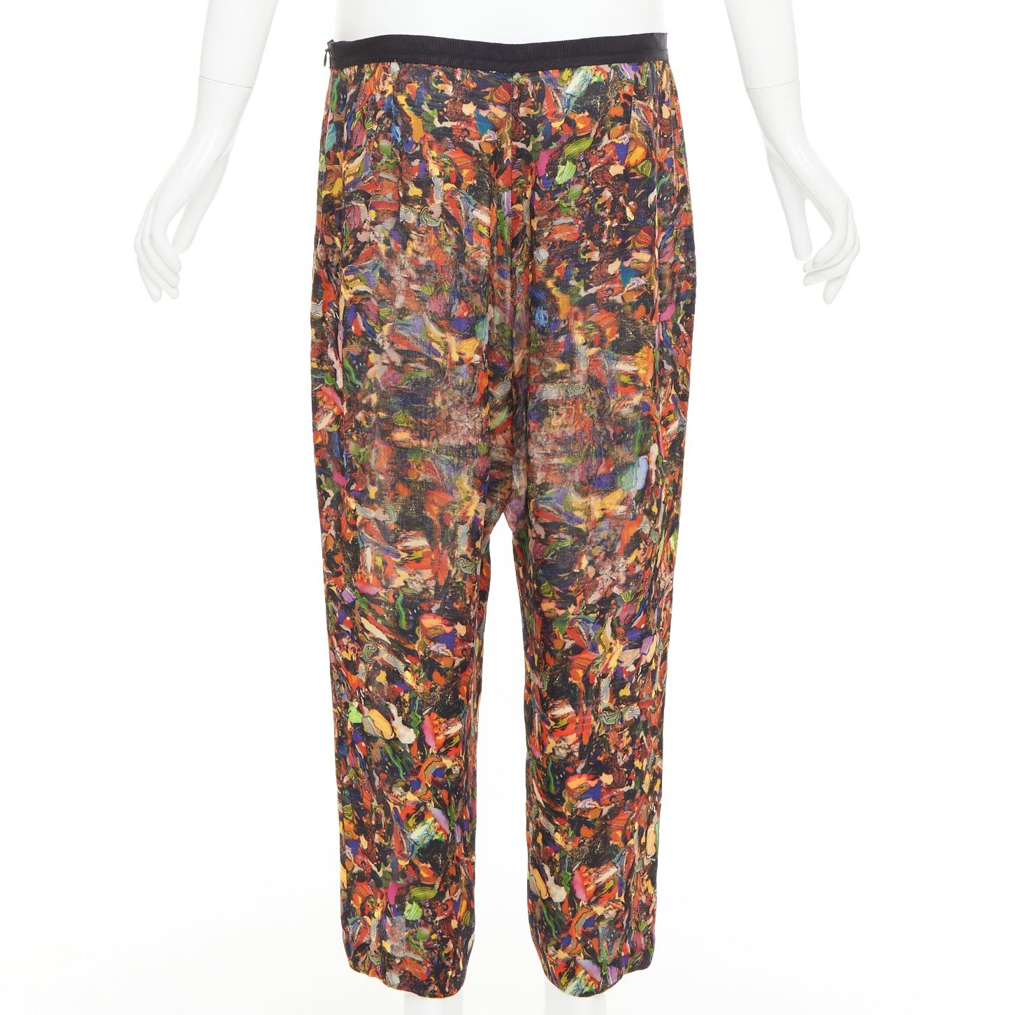 Dries Van Noten DRIES VAN NOTEN 2008 multicolor 100 % silk watercolor print tapered pants FR42 XL Size 32" / US 10 / IT 46 - 5 Thumbnail