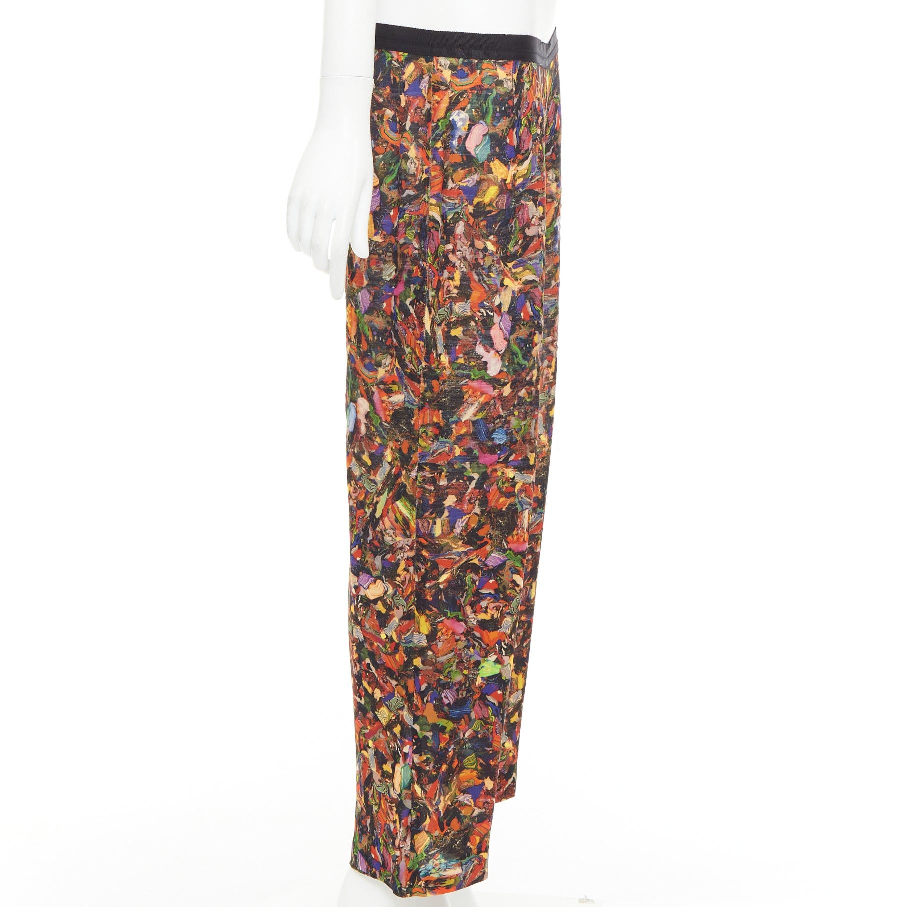 Dries Van Noten DRIES VAN NOTEN 2008 multicolor 100 % silk watercolor print tapered pants FR42 XL Size 32" / US 10 / IT 46 - 4 Thumbnail