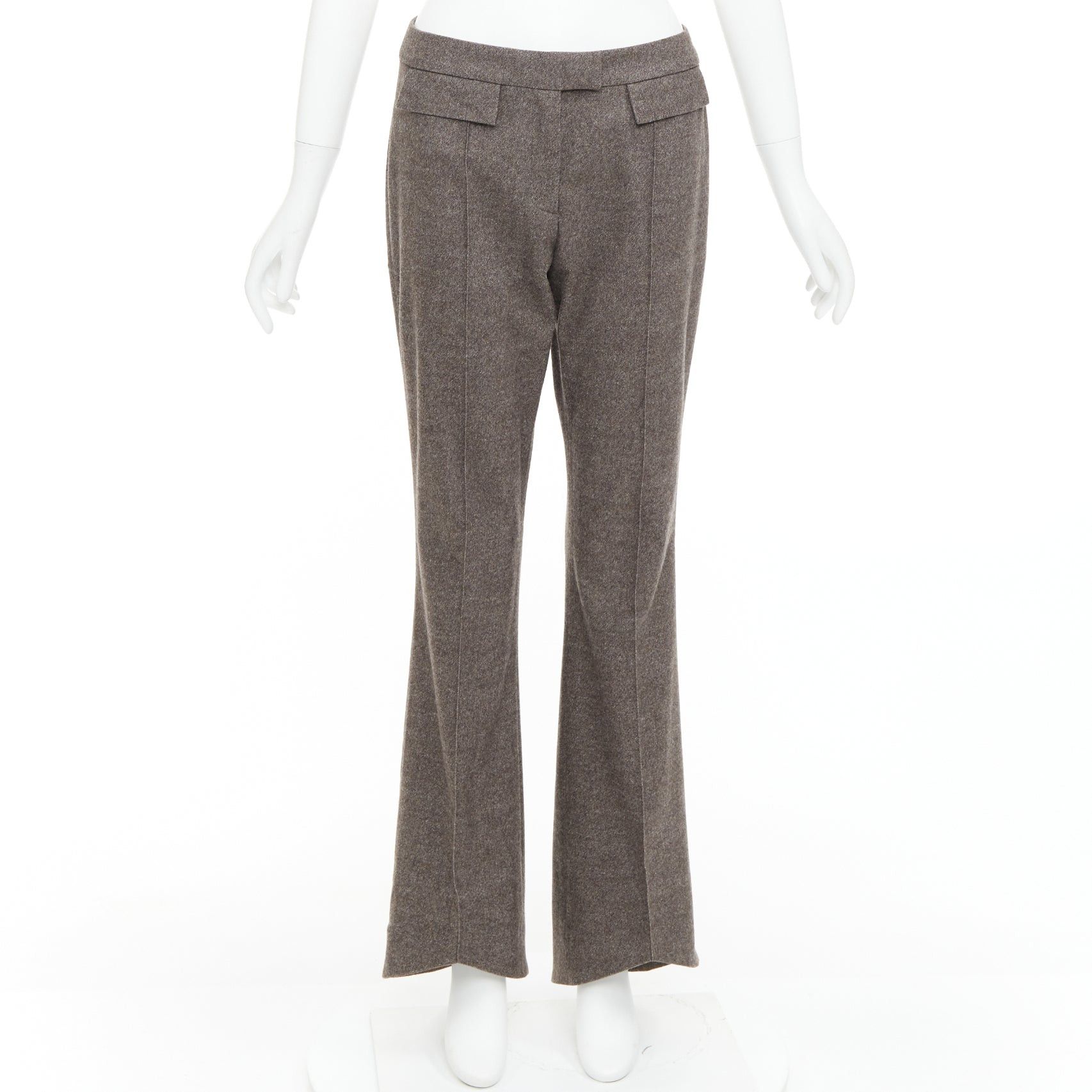 John Galliano JOHN GALLIANO Vintage grey taupe wool cashmere blend flare suit pants FR40 L Size 30" / US 8 / IT 44 - 9 Thumbnail