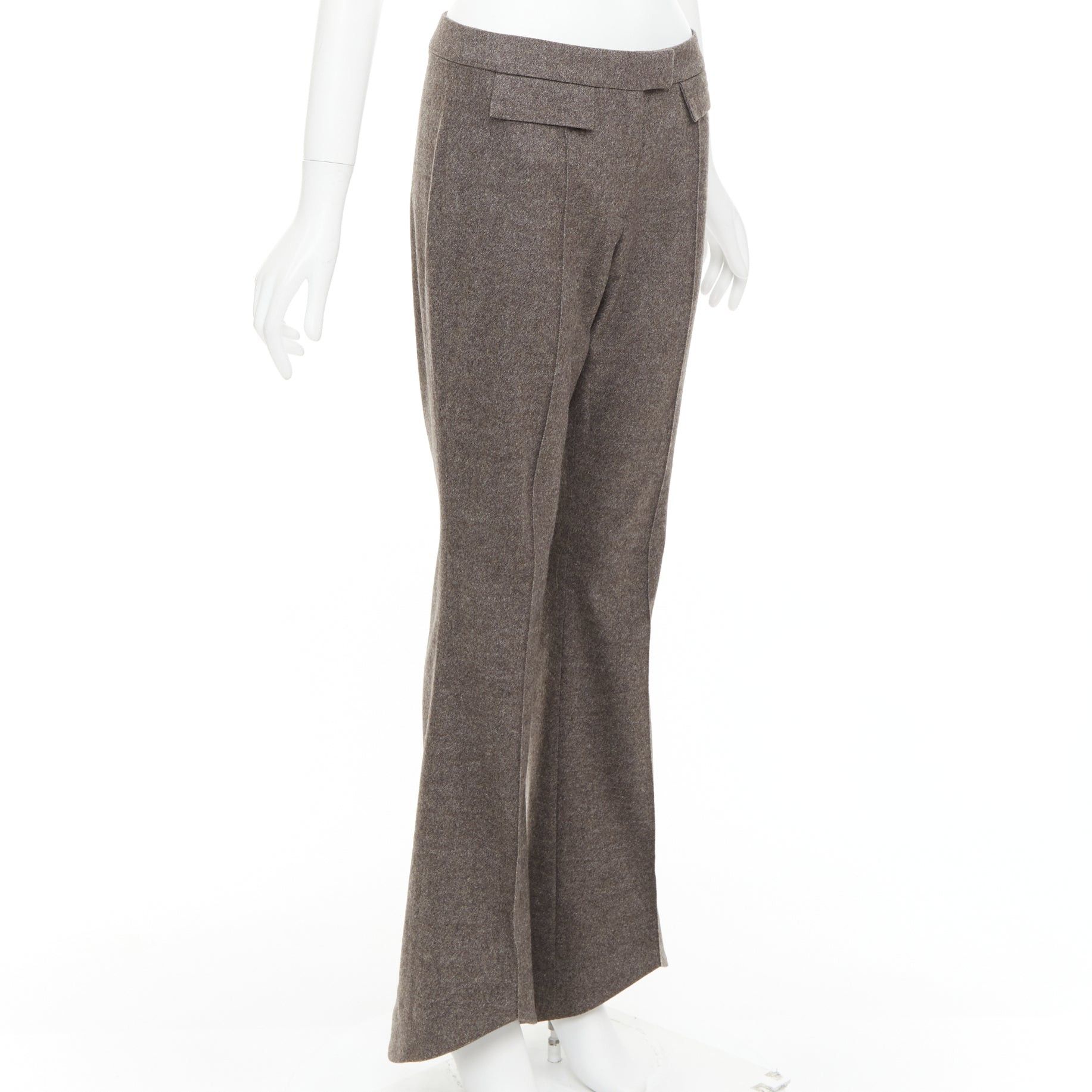 John Galliano JOHN GALLIANO Vintage grey taupe wool cashmere blend flare suit pants FR40 L Size 30" / US 8 / IT 44 - 3 Thumbnail