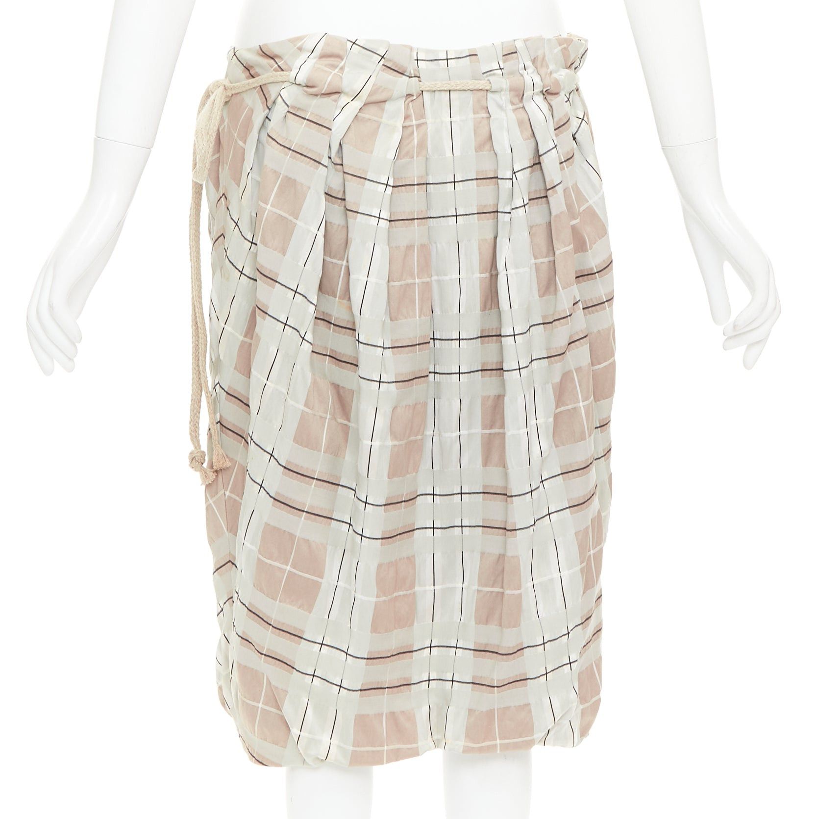 Marni MARNI light green khaki checked rope tie waist drop waist skirt IT38 XS Size 26" / US 2 / IT 38 - 5 Thumbnail