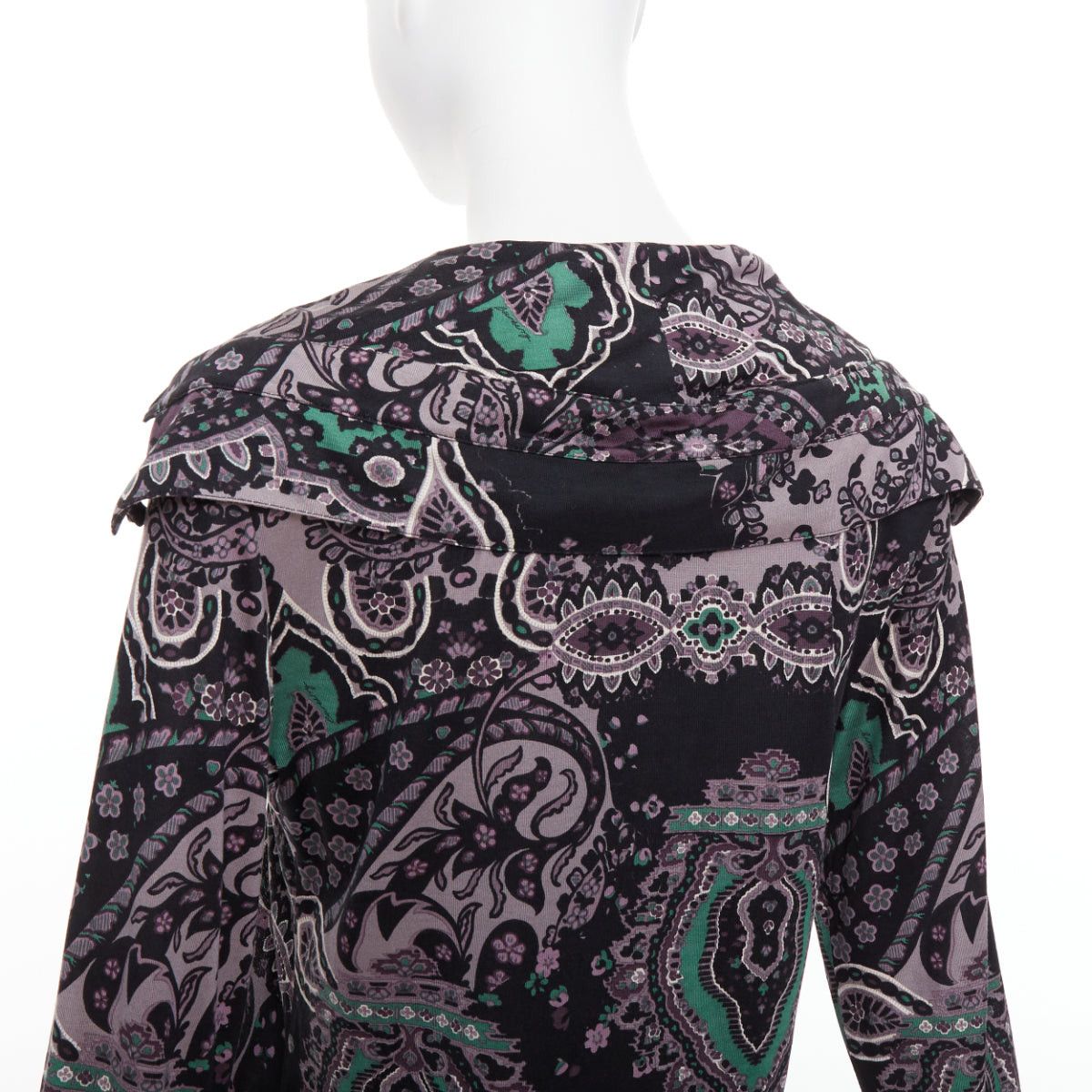 Burberry BURBERRY 100% silk black purple green grey paisley print dress shirt M Size M / US 6-8 / IT 42-44 - 2 Thumbnail