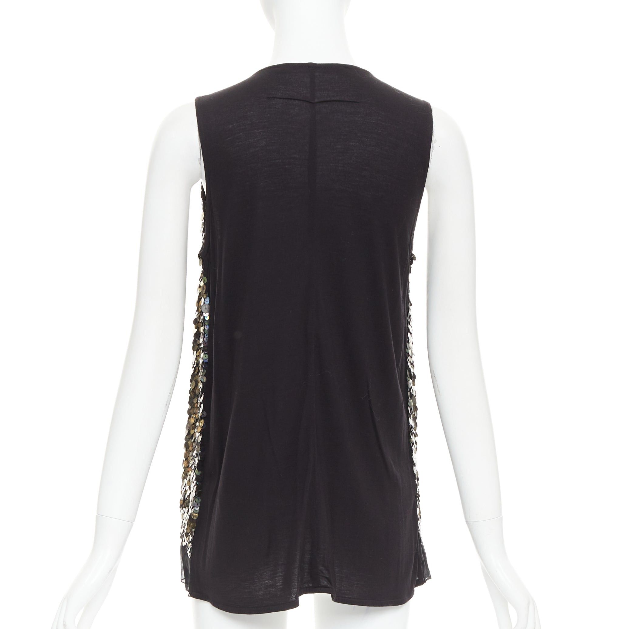 Givenchy GIVENCHY black sheer silk lined iridescent sequinned illusion top L Size M / US 6-8 / IT 42-44 - 5 Thumbnail
