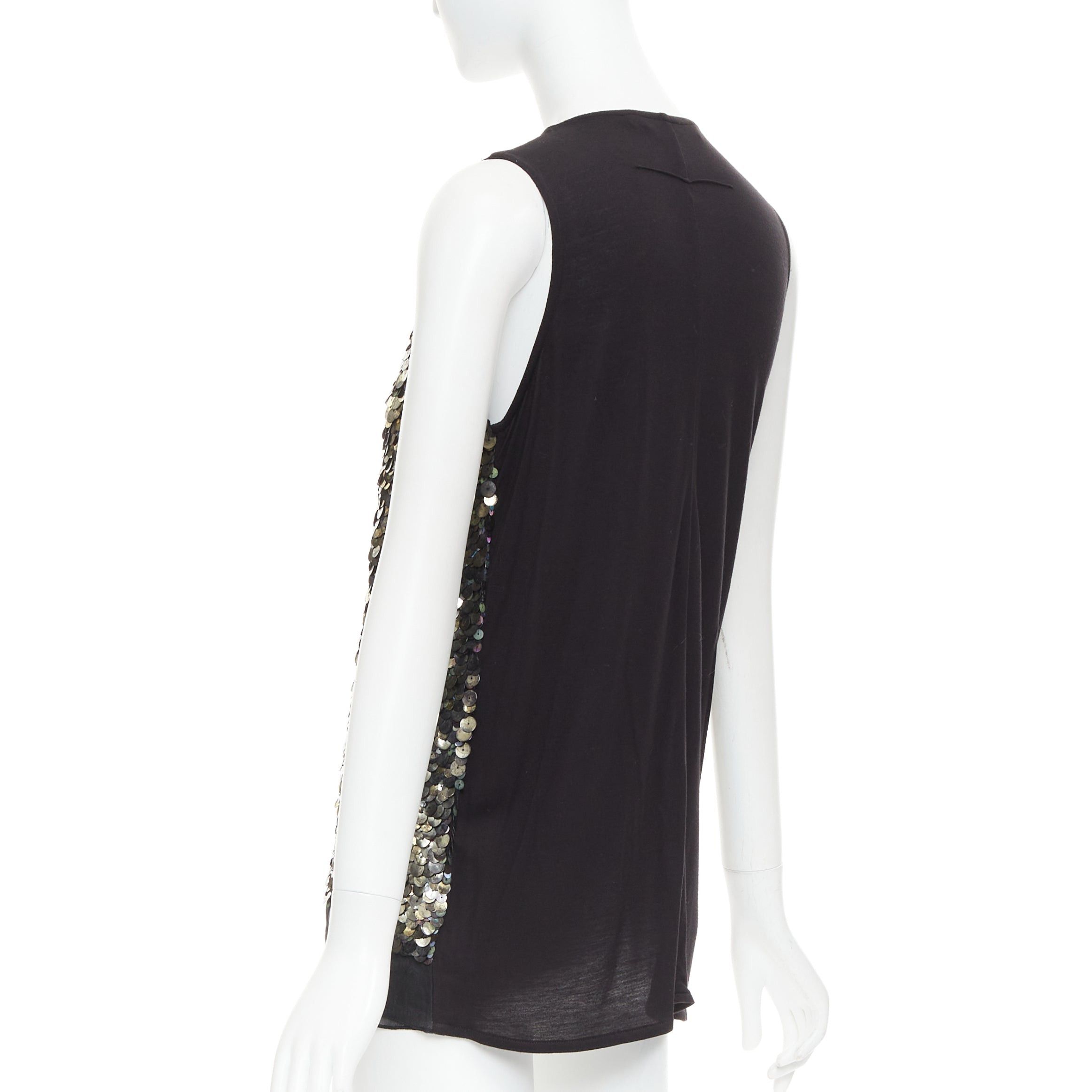 Givenchy GIVENCHY black sheer silk lined iridescent sequinned illusion top L Size M / US 6-8 / IT 42-44 - 7 Thumbnail