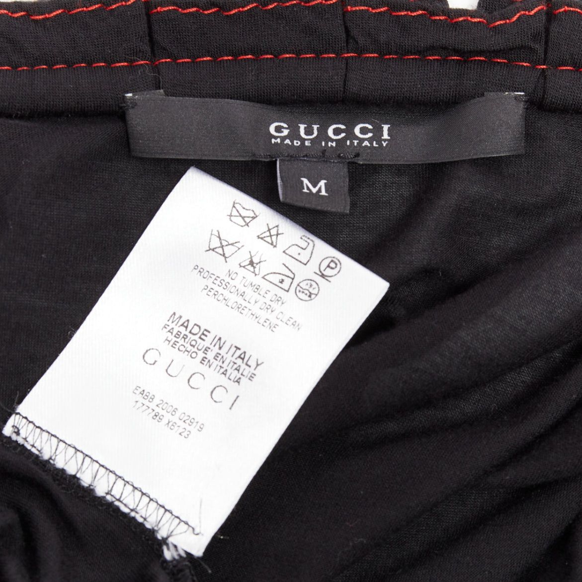Gucci GUCCI 2006 Vintage black red overstitch nylon modal scoop neck plisse top M Size M / US 6-8 / IT 42-44 - 8 Thumbnail