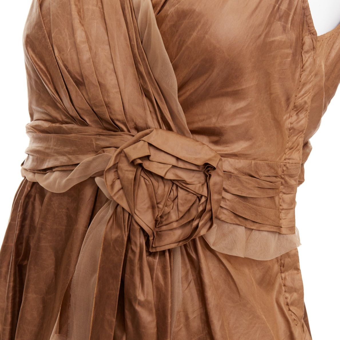 Louis Vuitton LOUIS VUITTON Marc Jacobs bronze monogram silk lace rosette wrap top FR38 M Size M / US 6-8 / IT 42-44 - 7 Thumbnail