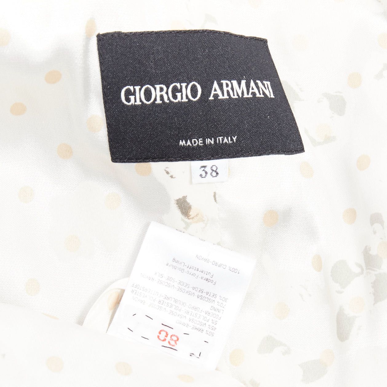 Giorgio Armani GIORGIO ARMANI grey ramie blend ruched kimono wrap crop blazer IT38 XS Size XS / US 0-2 / IT 36-38 - 8 Thumbnail