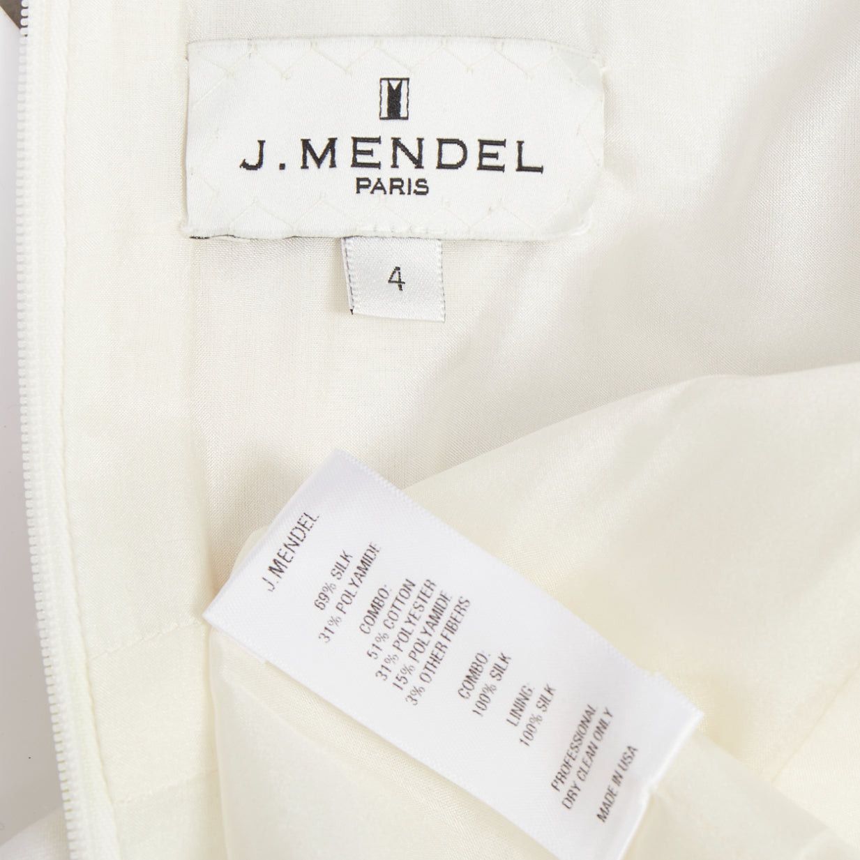 Other J MENDEL 2014 Runway cream yellow black silk panelled scoop neck cocktail dress US4 S Size M / US 6-8 / IT 42-44 - 9 Thumbnail