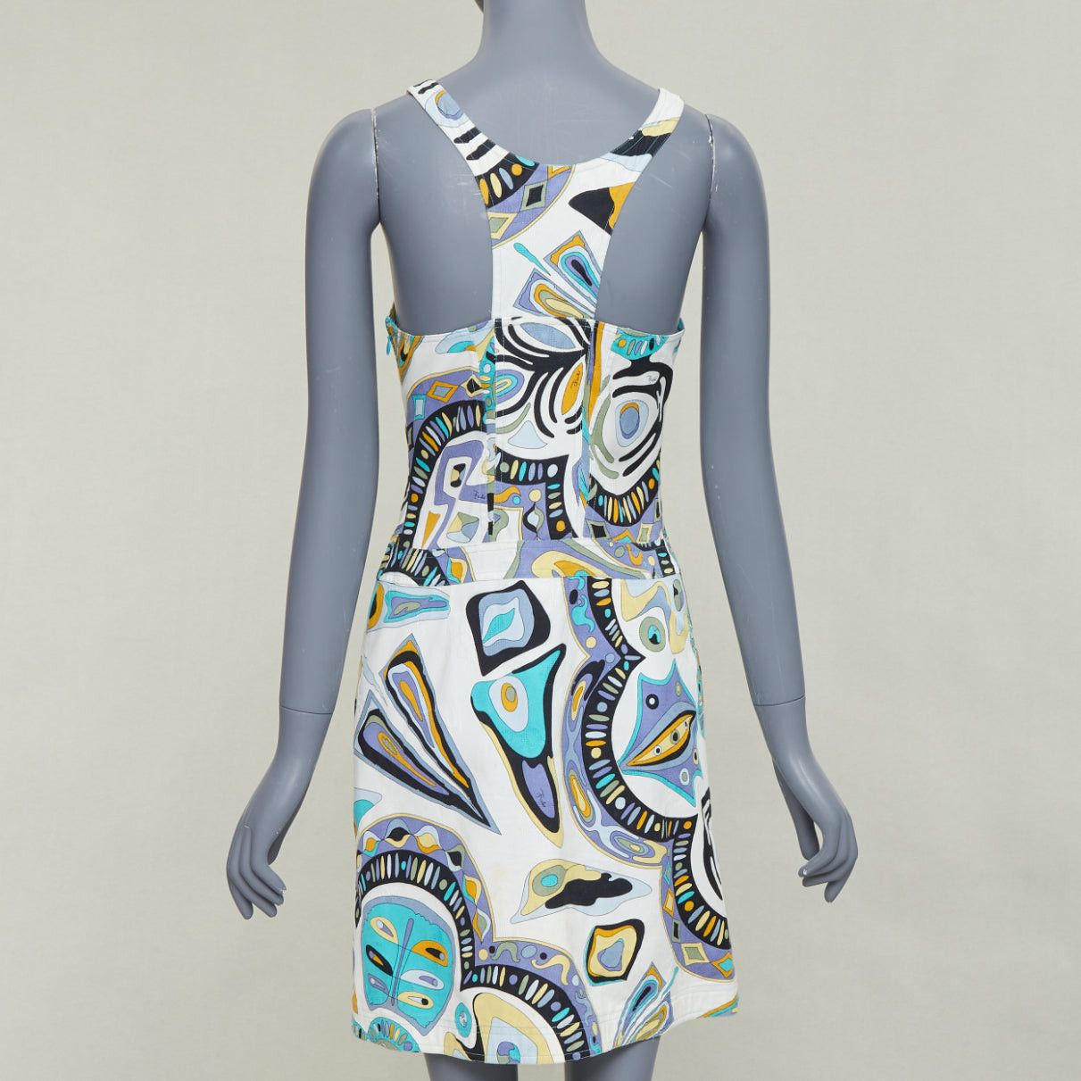 Emilio Pucci EMILIO PUCCI Vintage crystal rhinestone mesh collar signature graphic print dress IT40 M Size S / US 4 / IT 40 - 5 Thumbnail