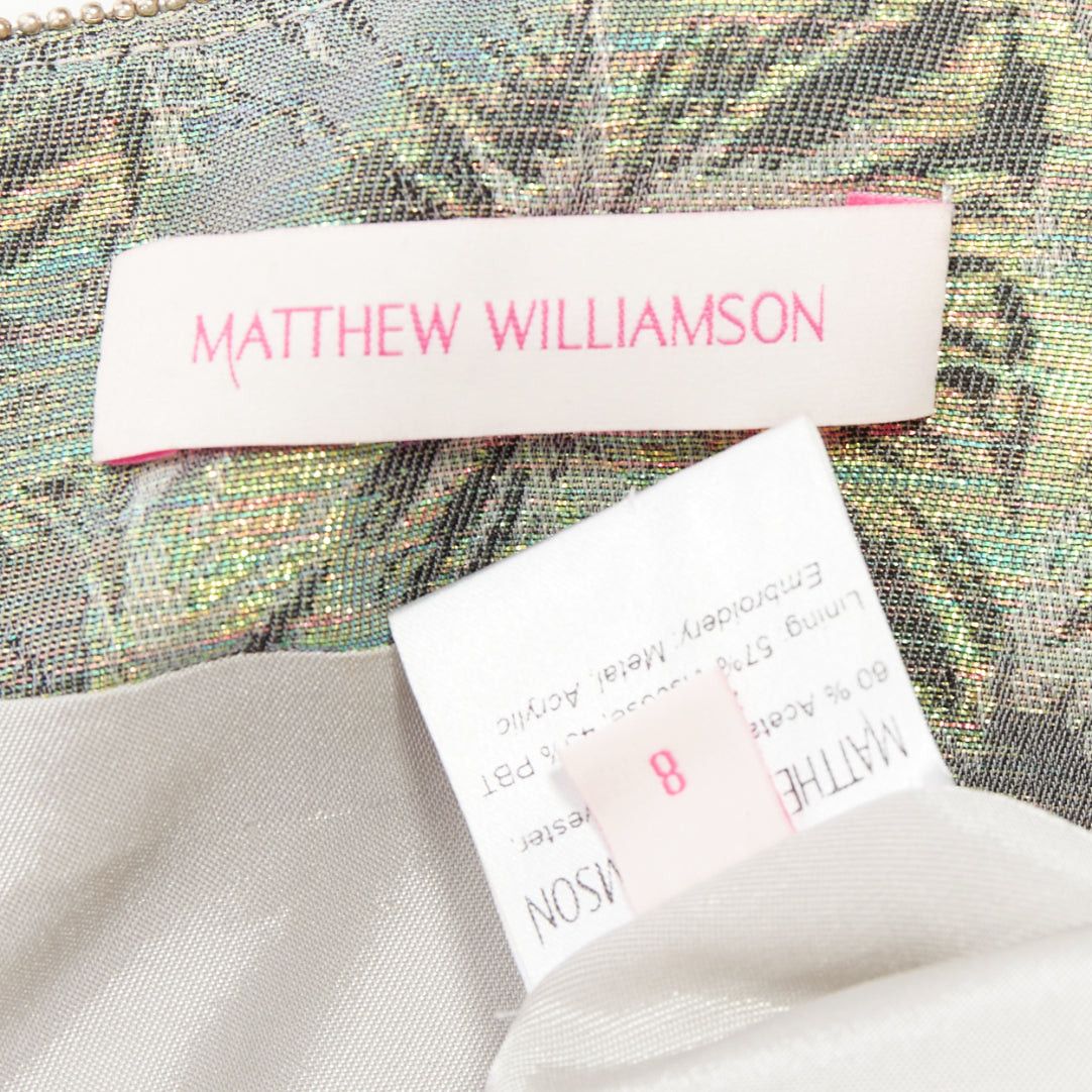 Matthew Williamson MATTHEW WILLIAMSON green iridescent gold bullet bead sheath dress UK8 S Size S / US 4 / IT 40 - 8 Thumbnail