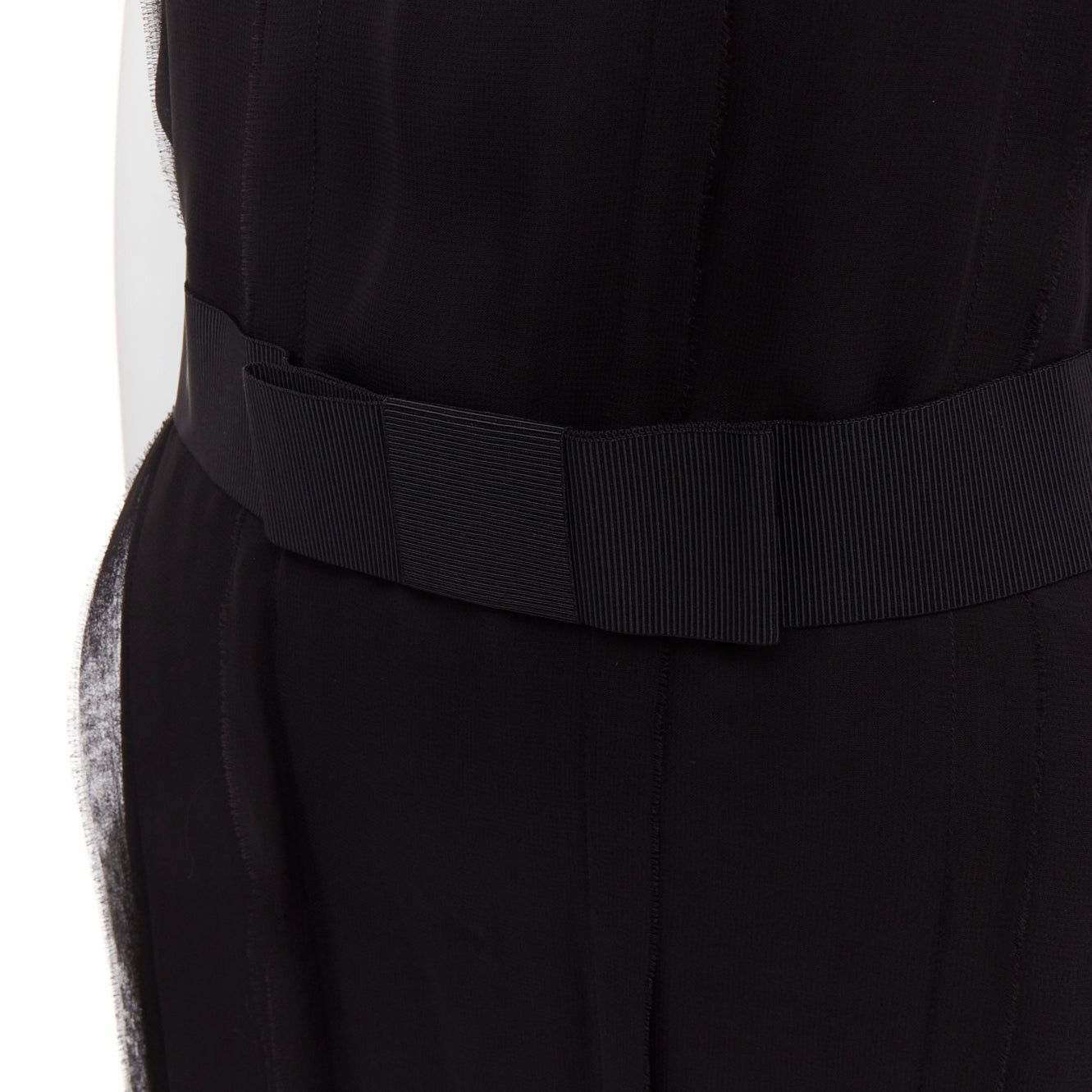 Lanvin LANVIN black bamboo cotton crystal rhinestone belted dress M Size M / US 6-8 / IT 42-44 - 7 Thumbnail
