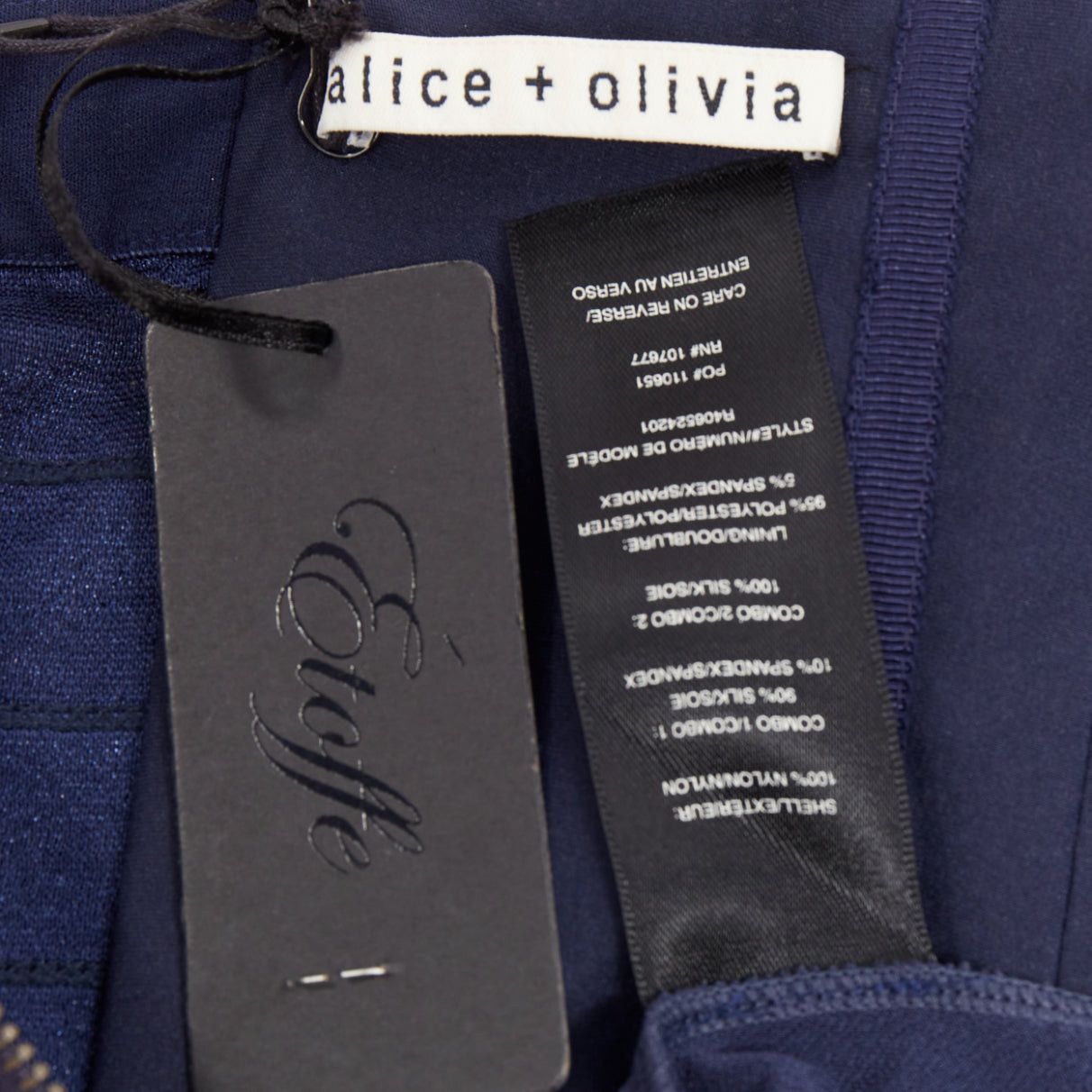 Alice + Olivia ALICE OLIVIA Landi Gathered navy tulle sheer overlay silk trimmed babydoll dress Size S / US 4 / IT 40 - 8 Thumbnail