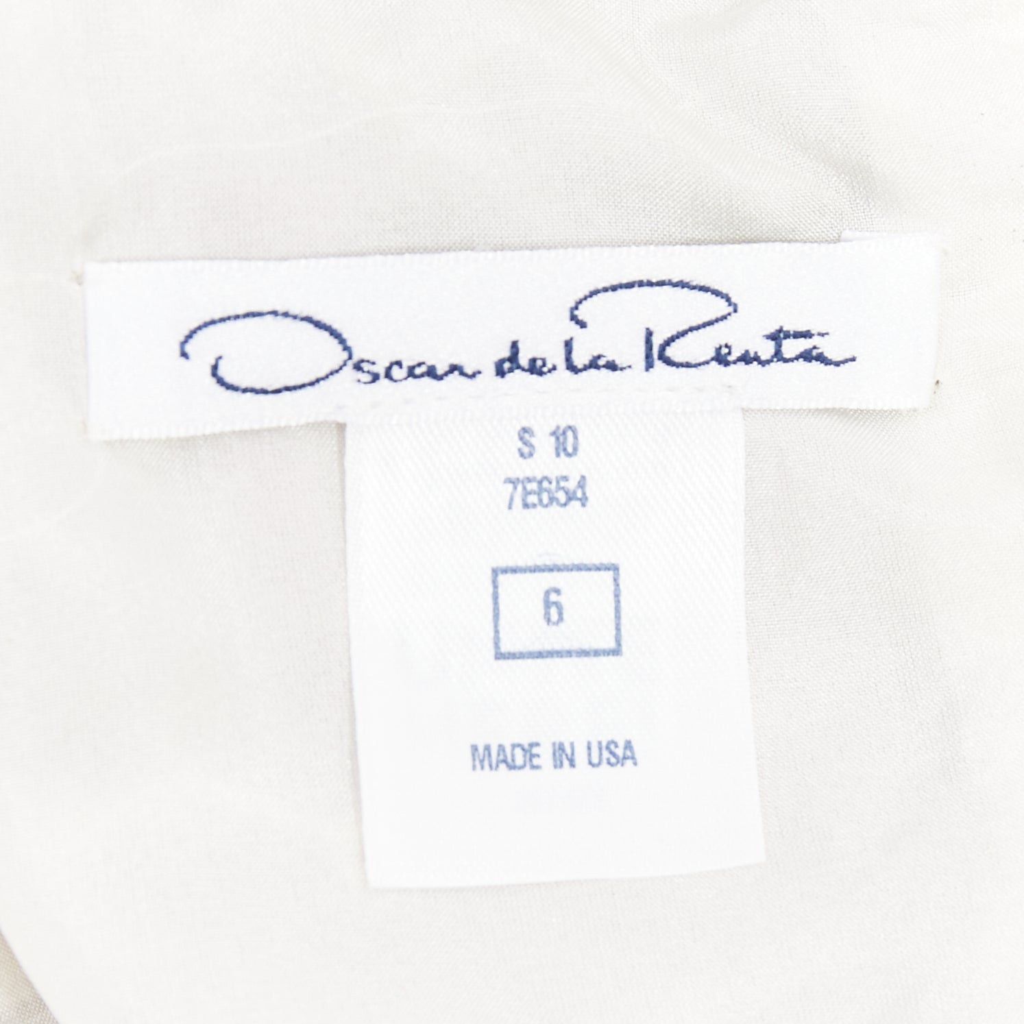 Oscar De La Renta OSCAR DE LA RENTA Runway purple white silk embroidery anglais fringe hem dress US6 M Size M / US 6-8 / IT 42-44 - 8 Thumbnail
