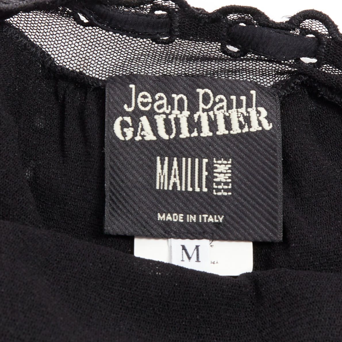 Jean Paul Gaultier JEAN PAUL GAULTIER MAILLE FEMME Vintage black eyelet ruffle self tie dress M Size M / US 6-8 / IT 42-44 - 8 Thumbnail