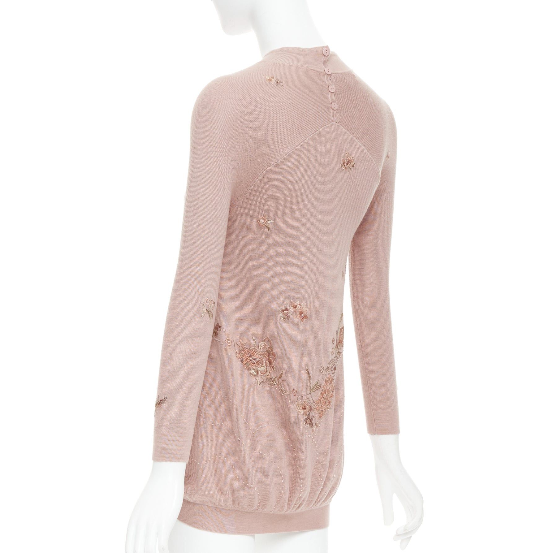 Other SHIATZY CHEN dusty pink modal oriental embroidery qipao collar sweater IT40 S Size S / US 4 / IT 40 - 6 Thumbnail