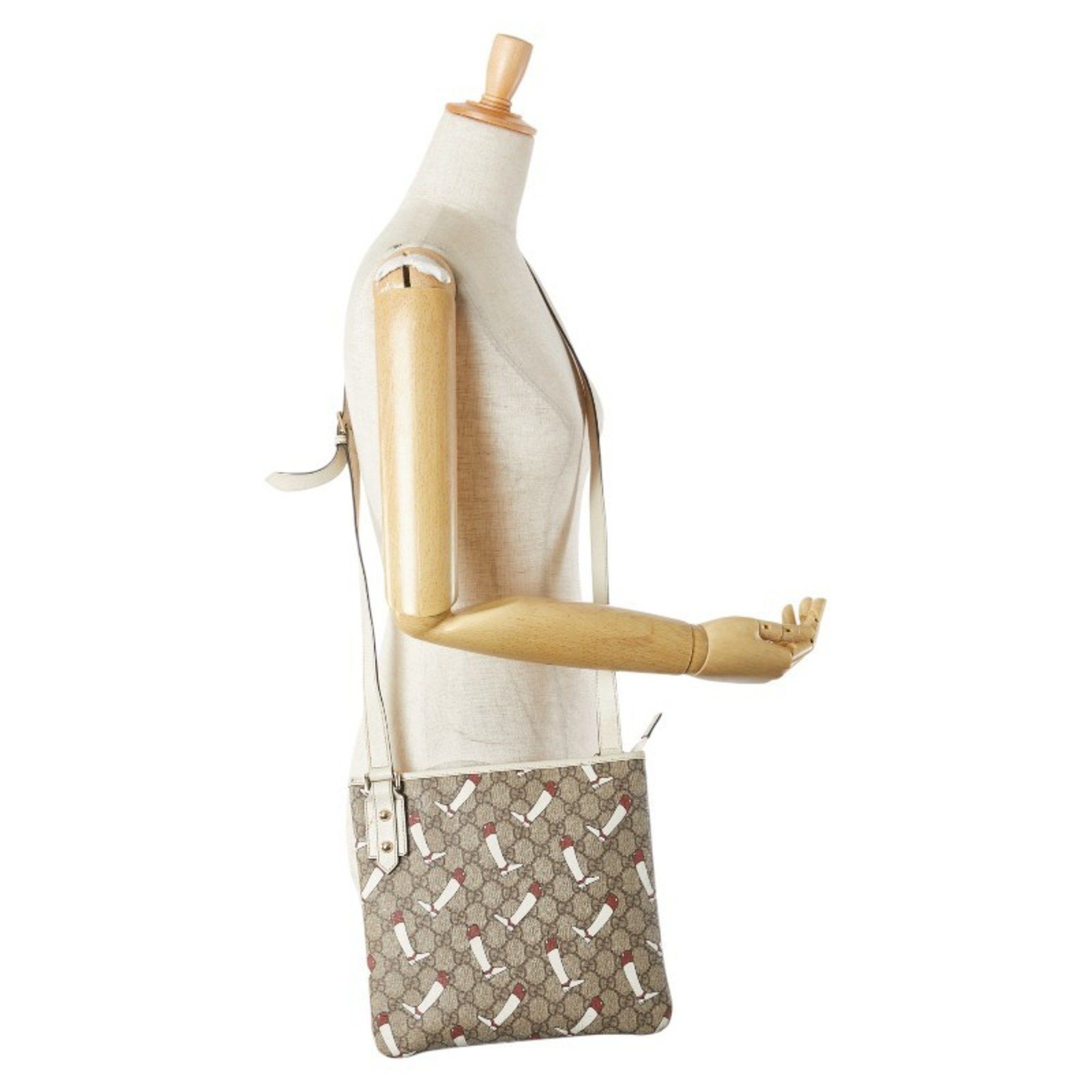 Gucci Gucci GG Supreme Boot Print Crossbody Shoulder Bag 257246 Beige Multicolor Leather Women's GUCCI Size ONE SIZE - 11 Thumbnail