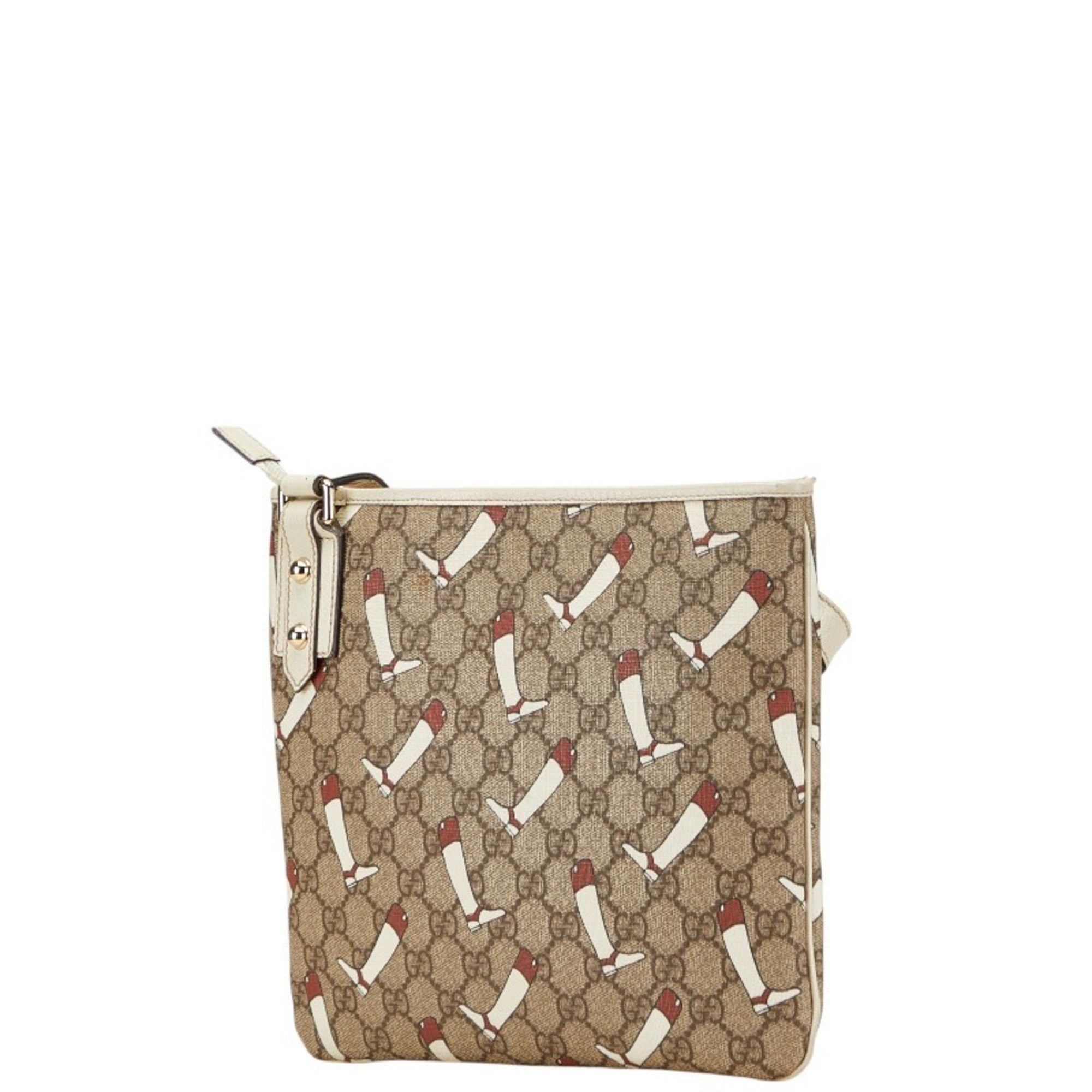 Gucci Gucci GG Supreme Boot Print Crossbody Shoulder Bag 257246 Beige Multicolor Leather Women's GUCCI Size ONE SIZE - 2 Thumbnail