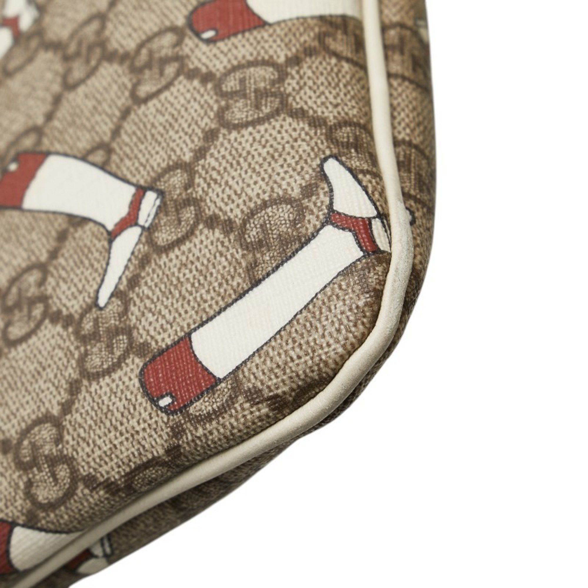 Gucci Gucci GG Supreme Boot Print Crossbody Shoulder Bag 257246 Beige Multicolor Leather Women's GUCCI Size ONE SIZE - 4 Thumbnail