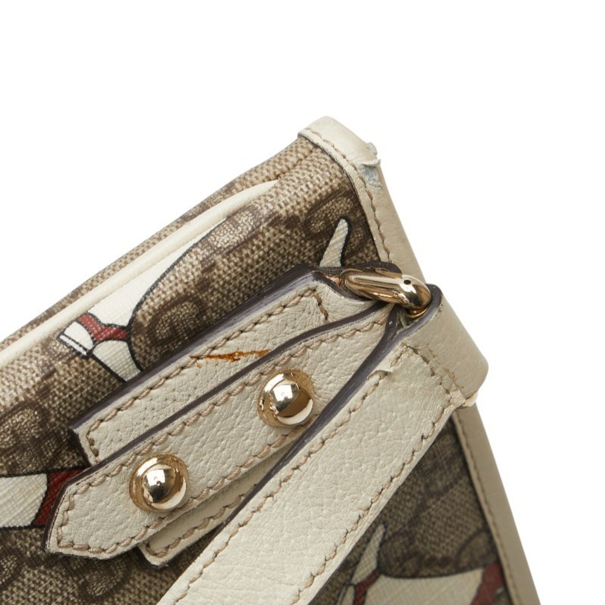 Gucci Gucci GG Supreme Boot Print Crossbody Shoulder Bag 257246 Beige Multicolor Leather Women's GUCCI Size ONE SIZE - 6 Thumbnail