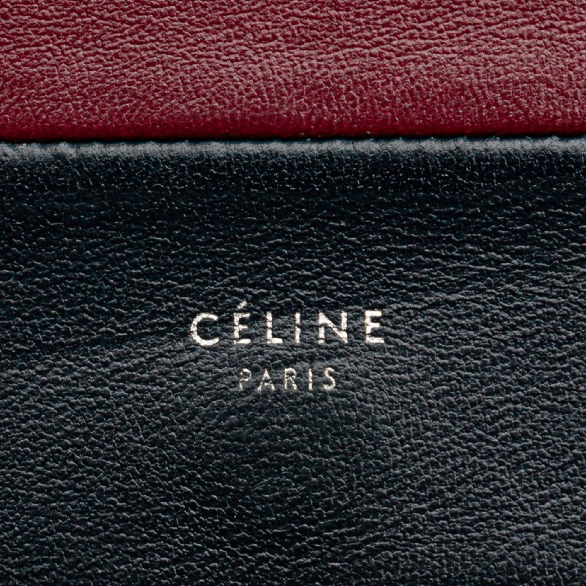Celine Celine Frame Evening Chain Wallet Shoulder Bag in Navy and Bordeaux Leather for Women Size ONE SIZE - 7 Thumbnail