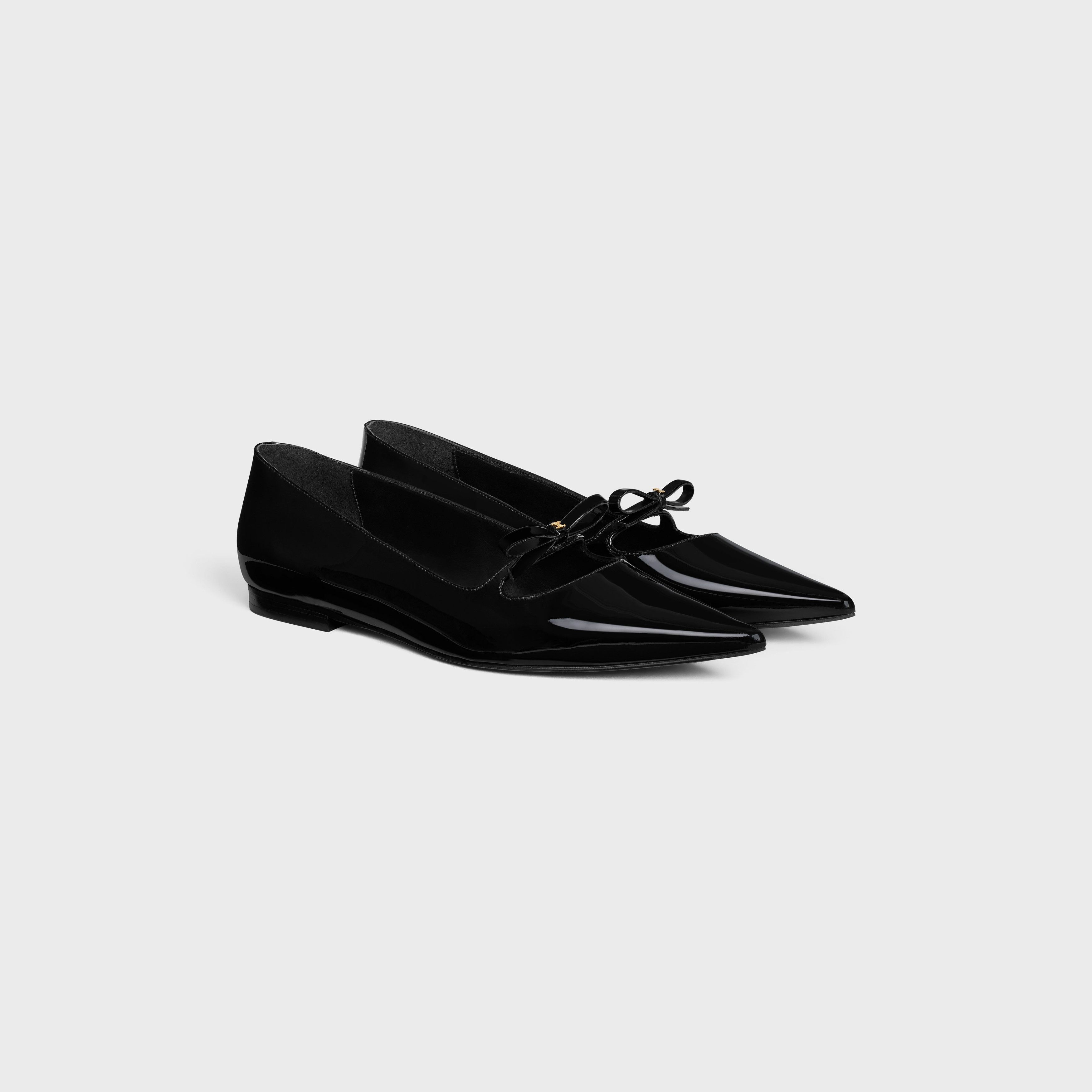 Celine CELINE SUZY POINTY TOE BALLERINA IN PATENT CALFSKIN BLACK Size US 8 / IT 38 - 2 Thumbnail