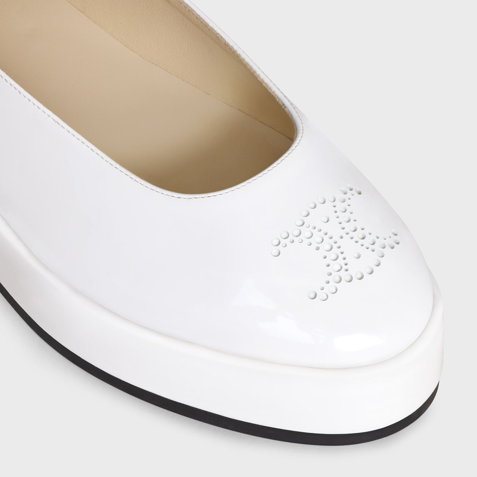 Celine clara wedge mary-jane ballerina in patent calfskin white Size US 12 / IT 42 - 2 Thumbnail