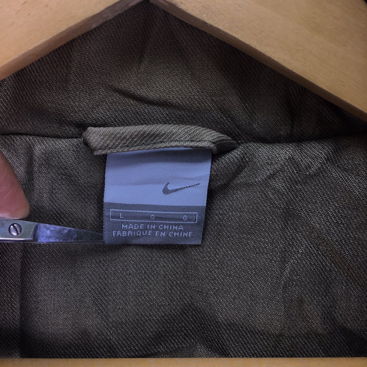 Nike NIKE Mens Large Full Zipped Outdoor Cotton OliveGreen Jacket Size US L / EU 52-54 / 3 - 7 Thumbnail