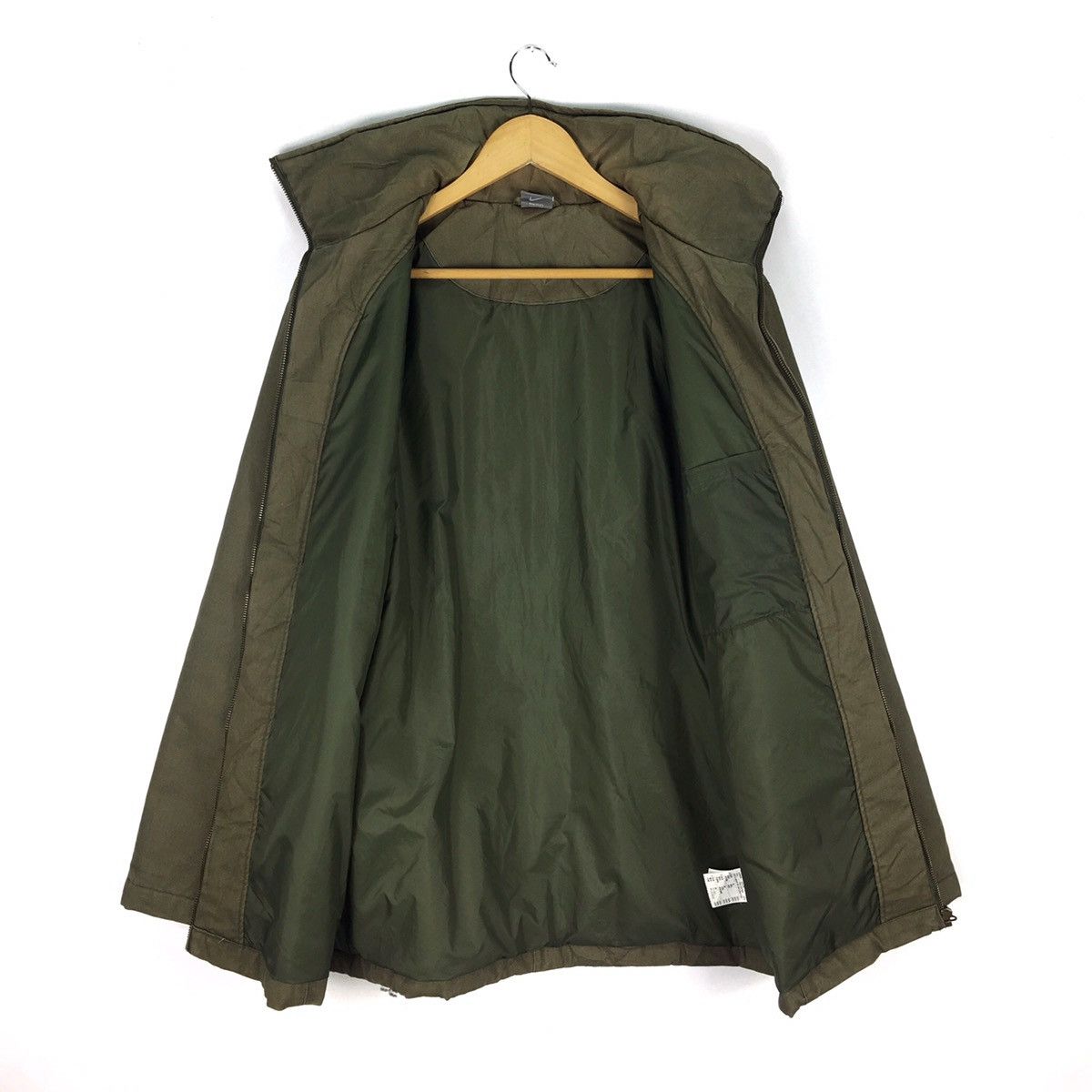 Nike NIKE Mens Large Full Zipped Outdoor Cotton OliveGreen Jacket Size US L / EU 52-54 / 3 - 2 Thumbnail