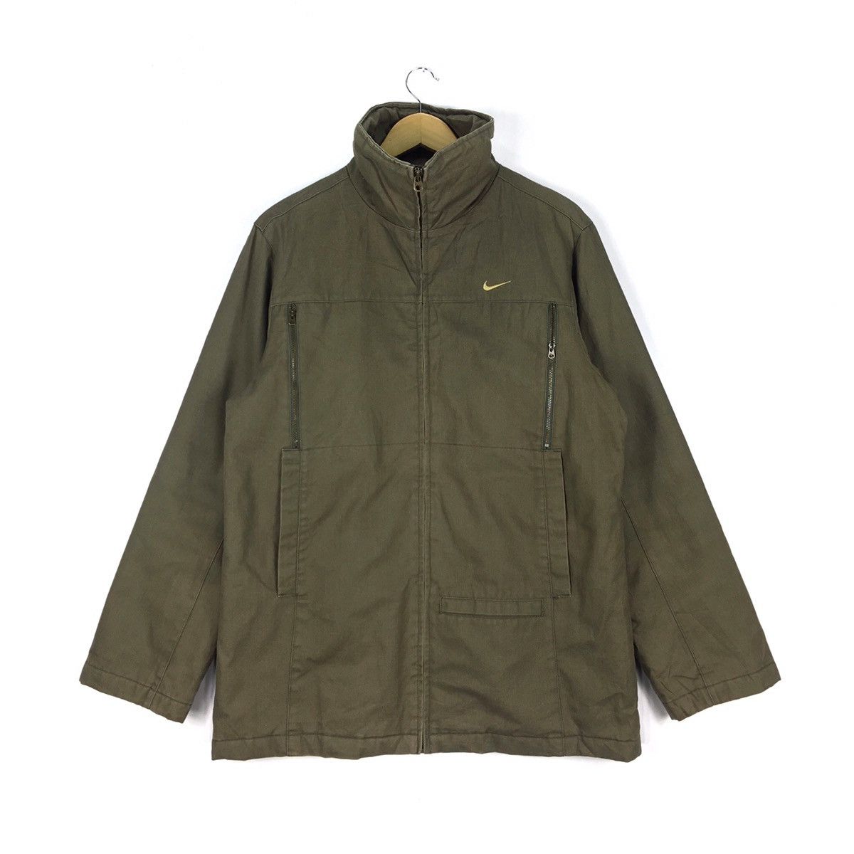 Nike NIKE Mens Large Full Zipped Outdoor Cotton OliveGreen Jacket Size US L / EU 52-54 / 3 - 1 Thumbnail