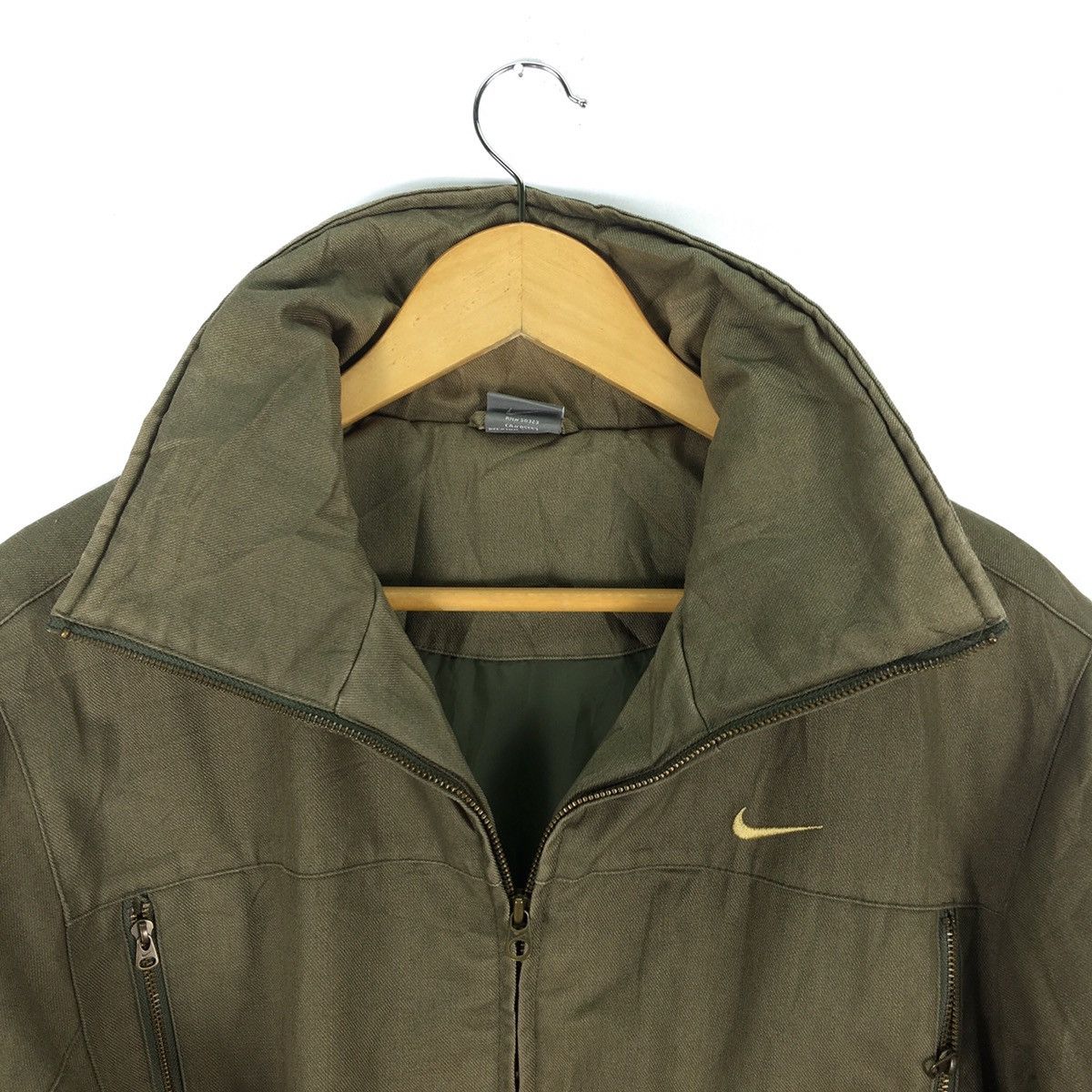 Nike NIKE Mens Large Full Zipped Outdoor Cotton OliveGreen Jacket Size US L / EU 52-54 / 3 - 5 Thumbnail
